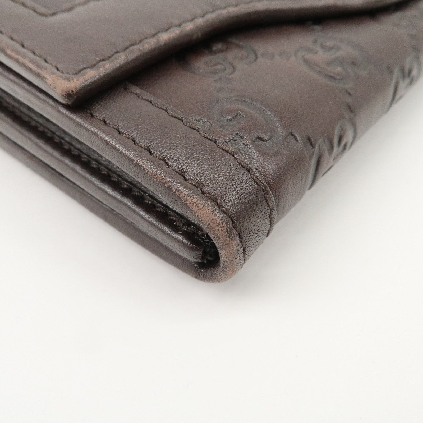 GUCCI Guccissima Interlocking GG Leather Bi-fold Wallet 282431 Used