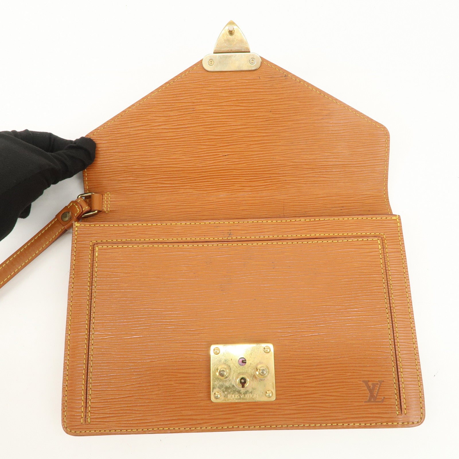 Louis Vuitton Epi Sellier Dragonne Clutch Bag Kenya Brown M52618