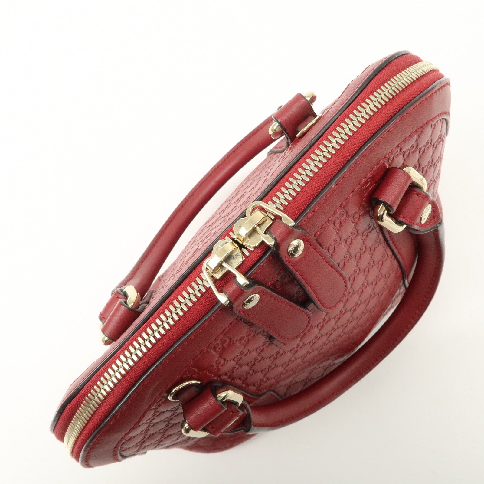 GUCCI Micro Guccissima 2Way Bag Hand Bag Red 449654