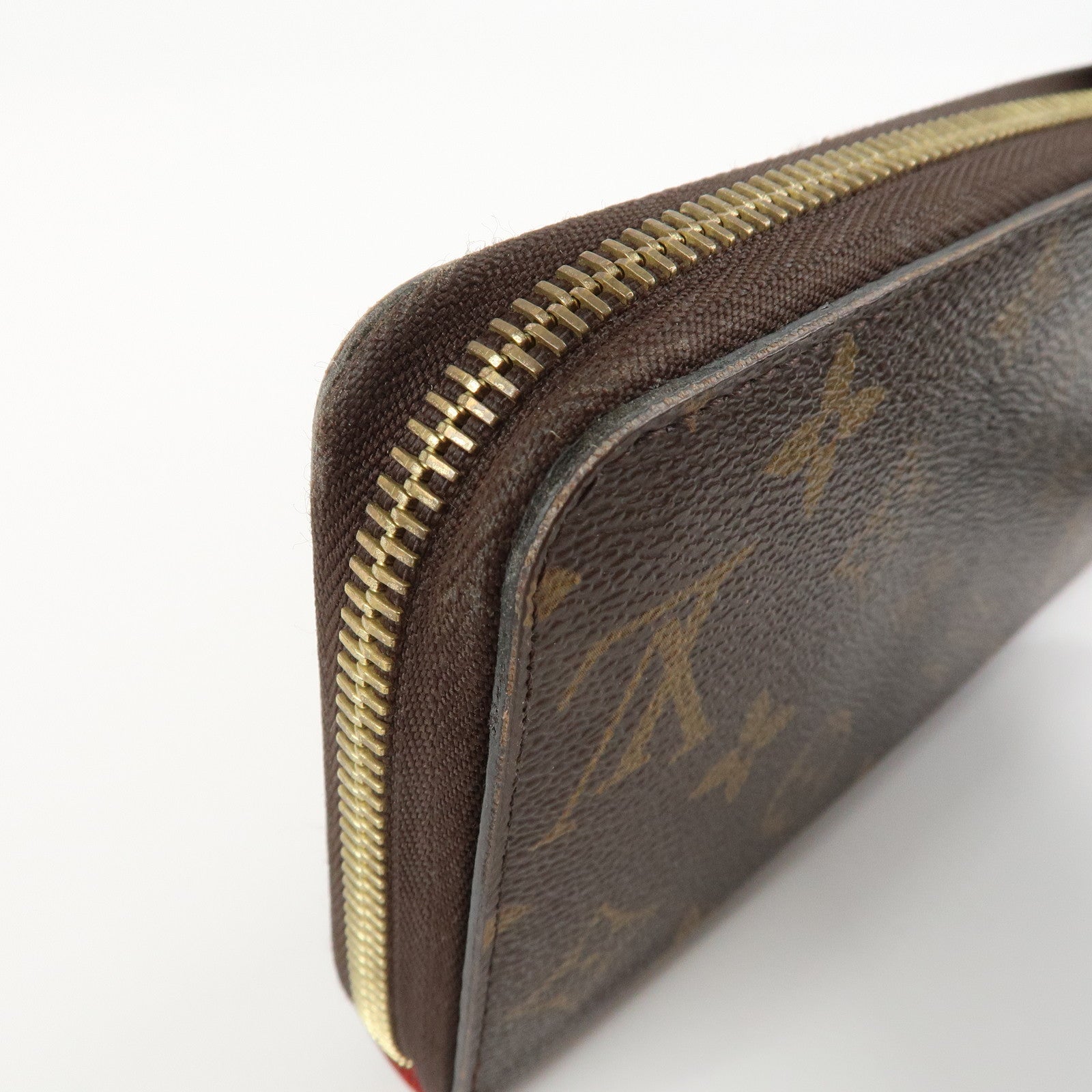 Louis Vuitton Monogram Round Zippy Wallet Long Wallet Coquelicot M41896 Used