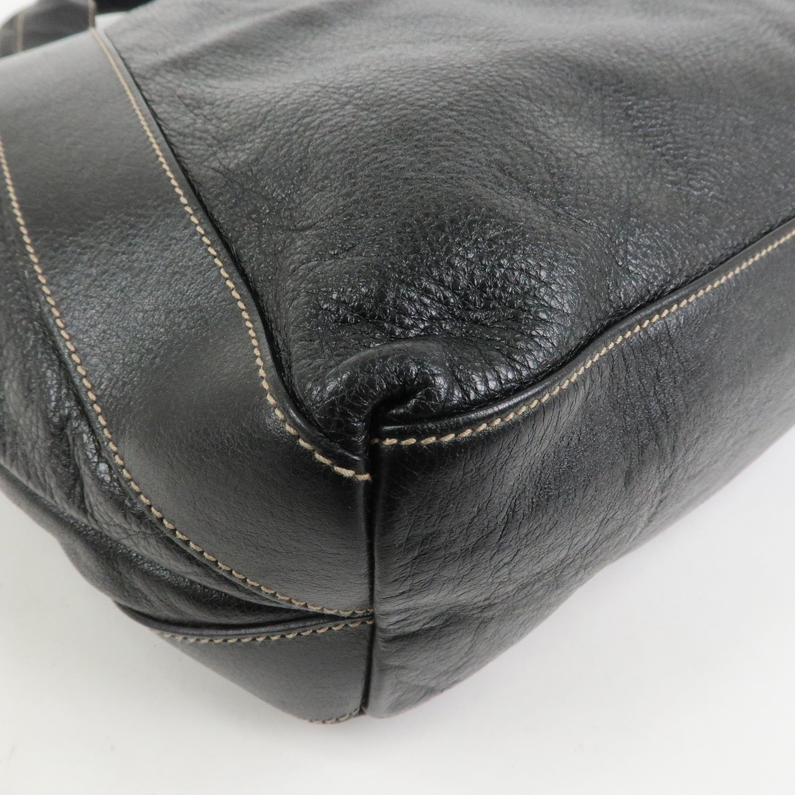 GUCCI Hysteria Leather Tote Bag Hand Bag Black 211126