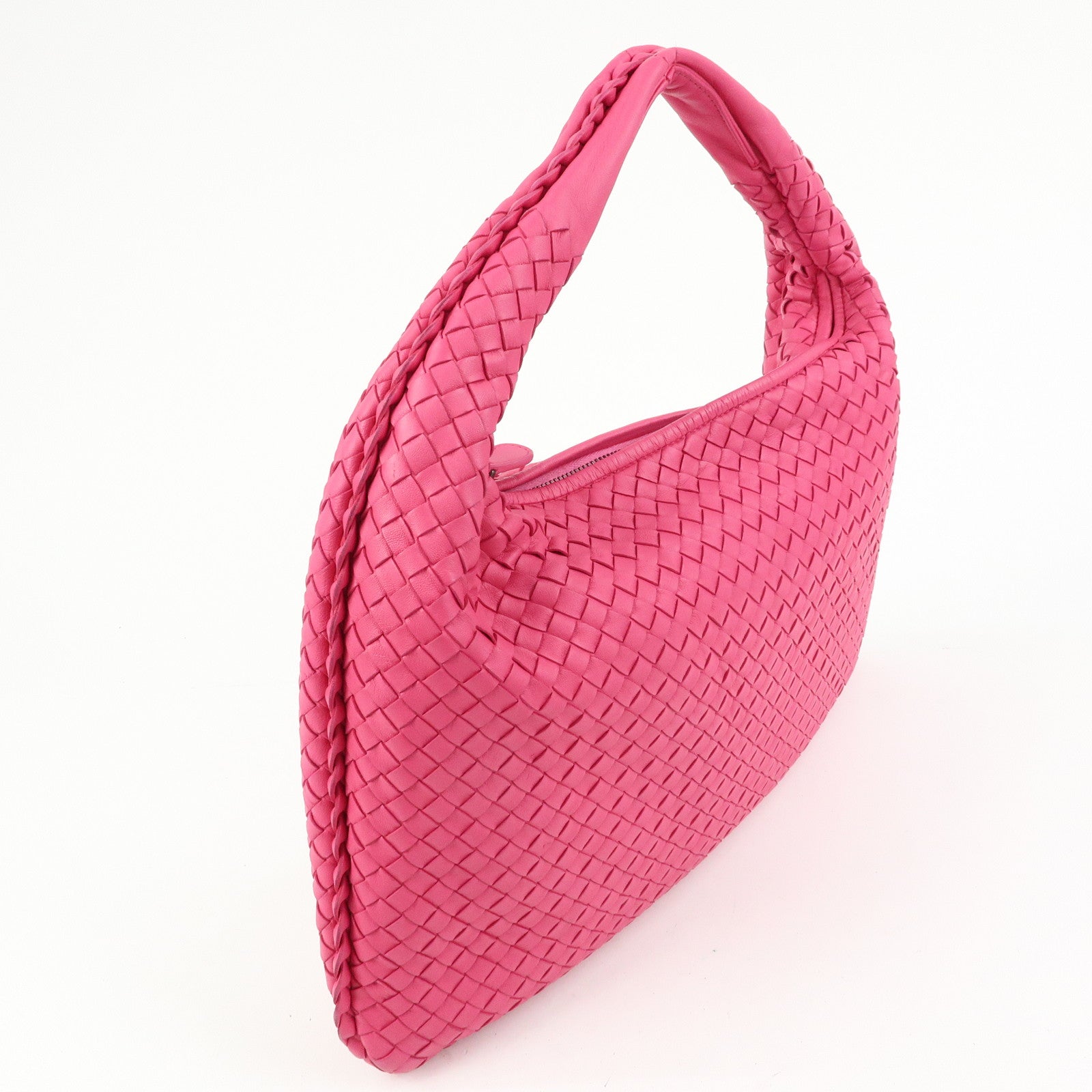 BOTTEGA VENETA Intrecciato Hobo Lamb Skin Shoulder Hand Bag 115653