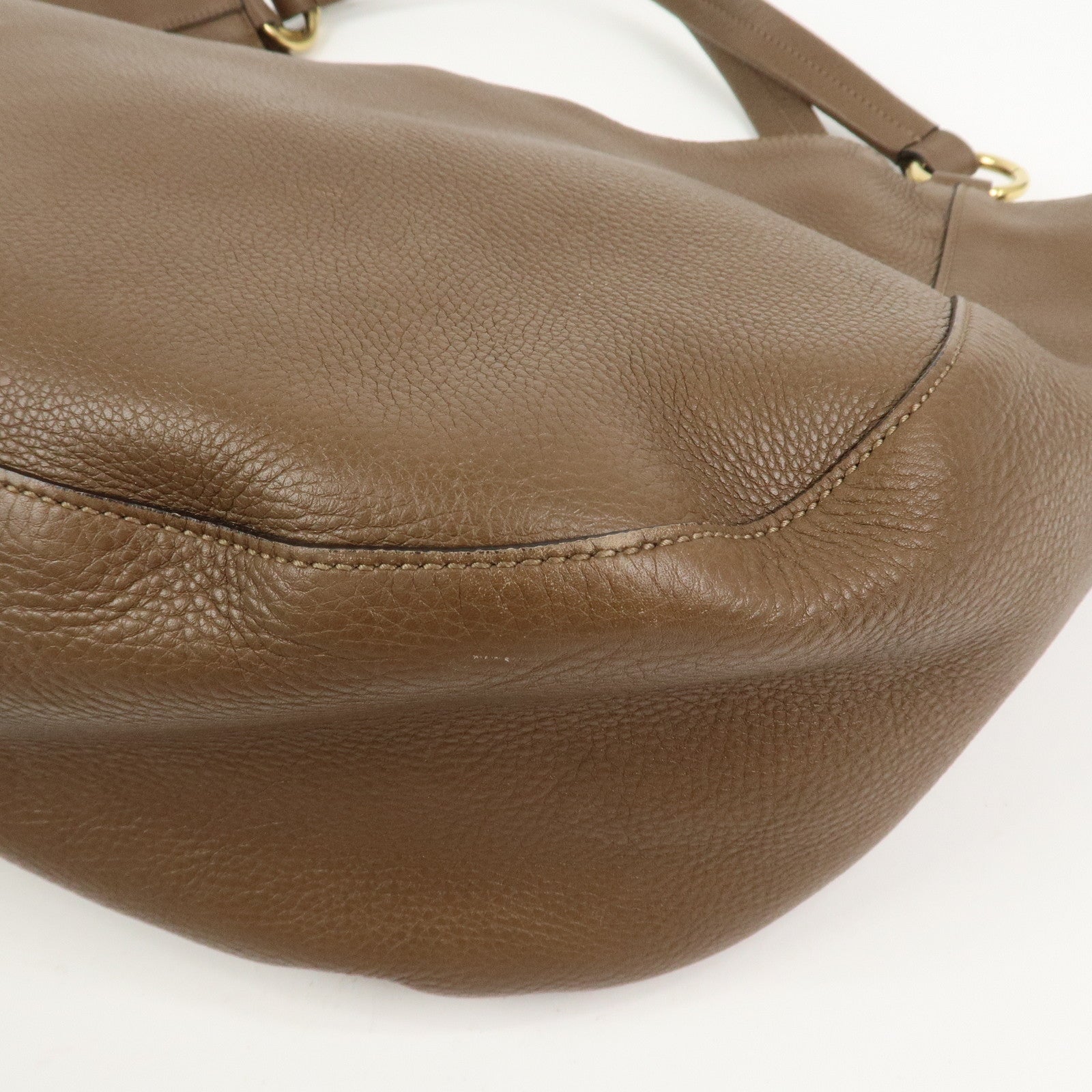 GUCCI Interlocking G Leather Tote Bag Shoulder Bag Brown 309531