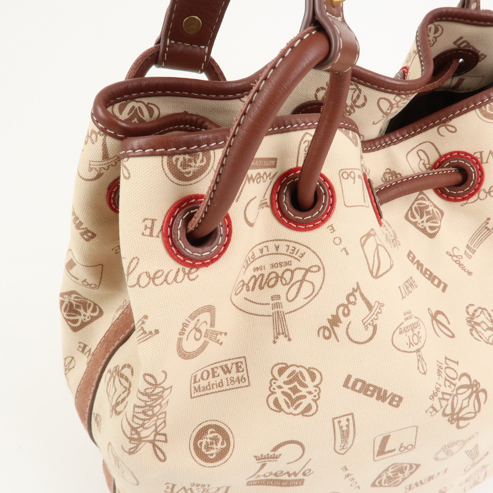 LOEWE Anagram Canvas Suede Leather Tote Bag 160th Anniversary