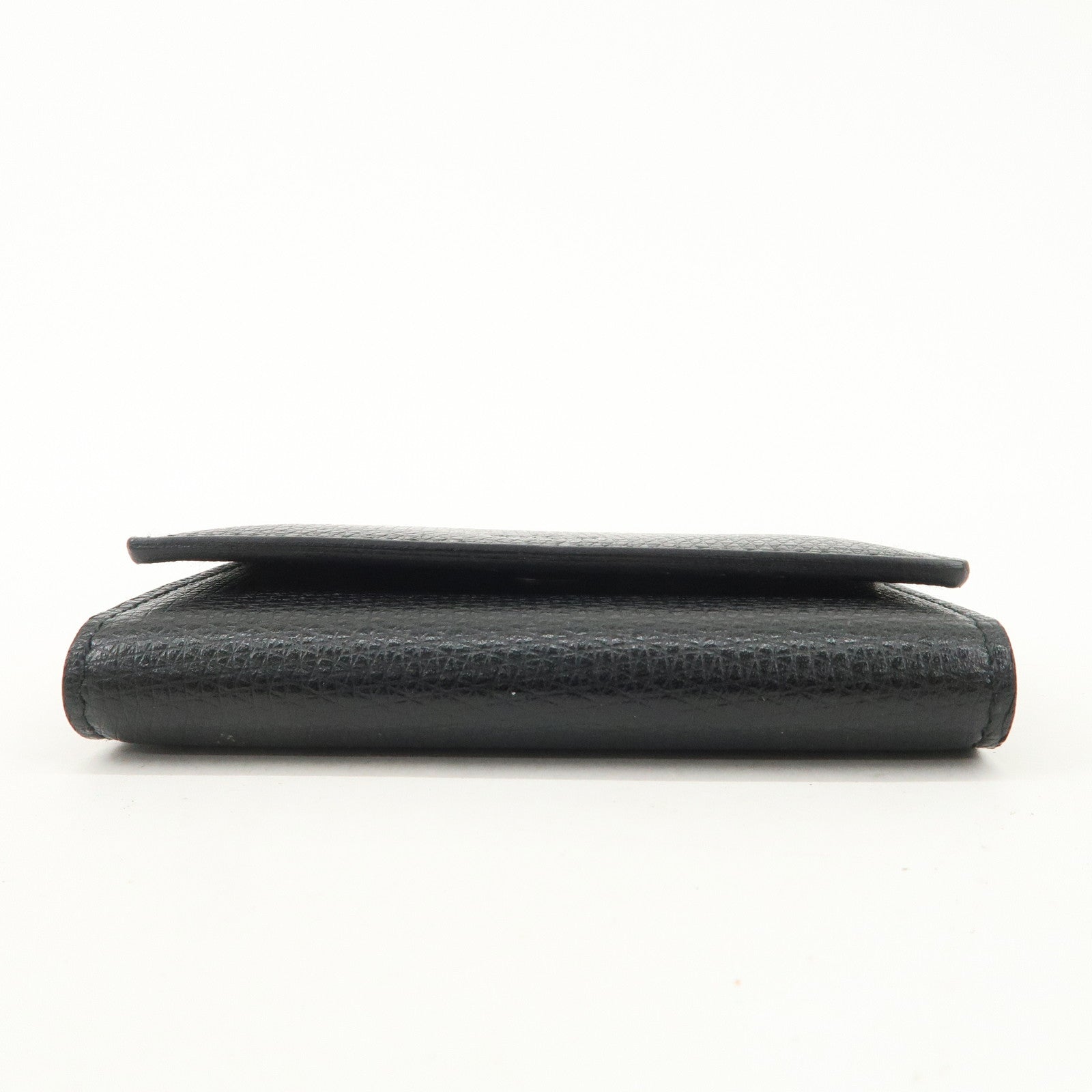 GUCCI Logo Leather 6 Rings Key Case Black 04579