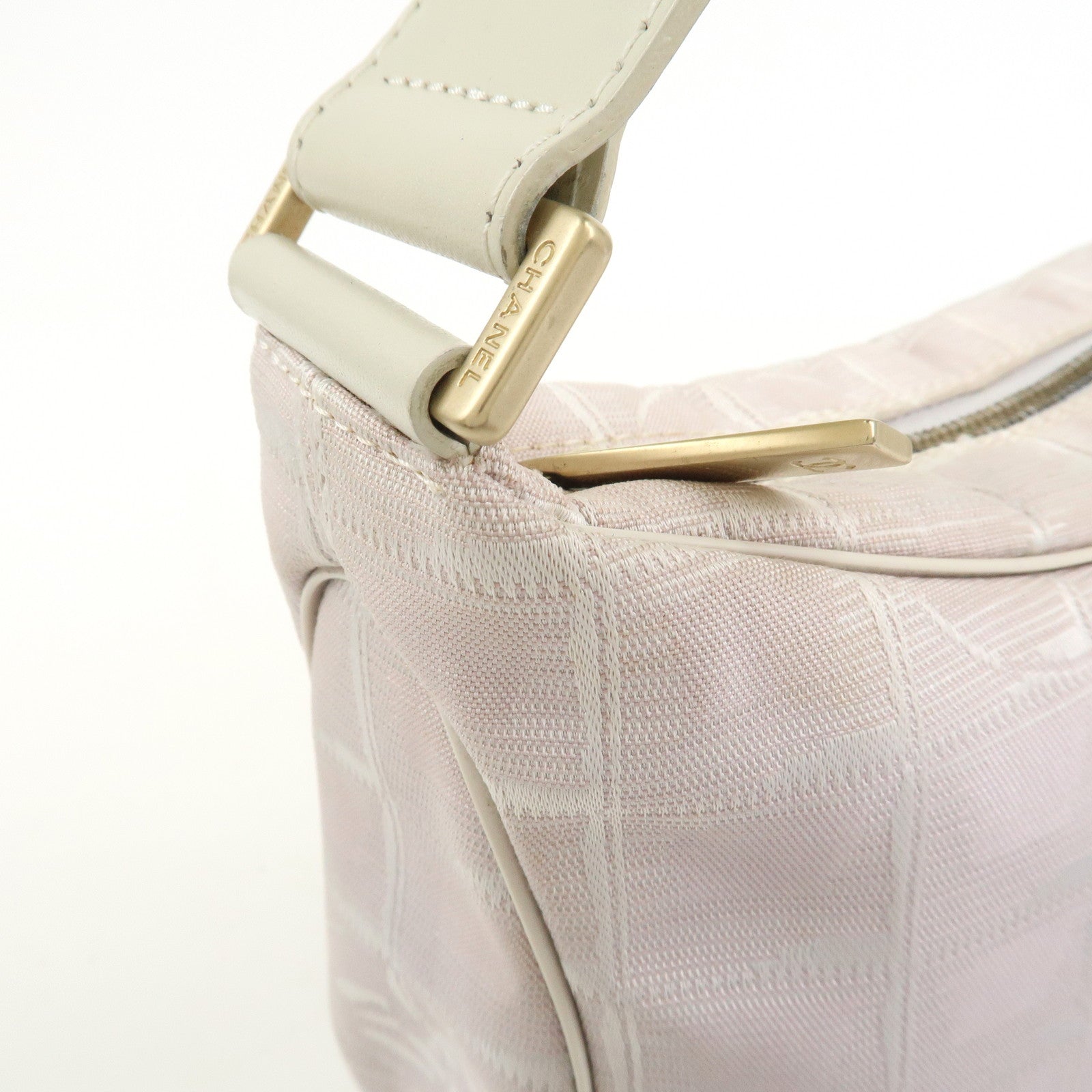 CHANEL New Travel Line Canvas Leather Shoulder Bag Hand Bag Pink