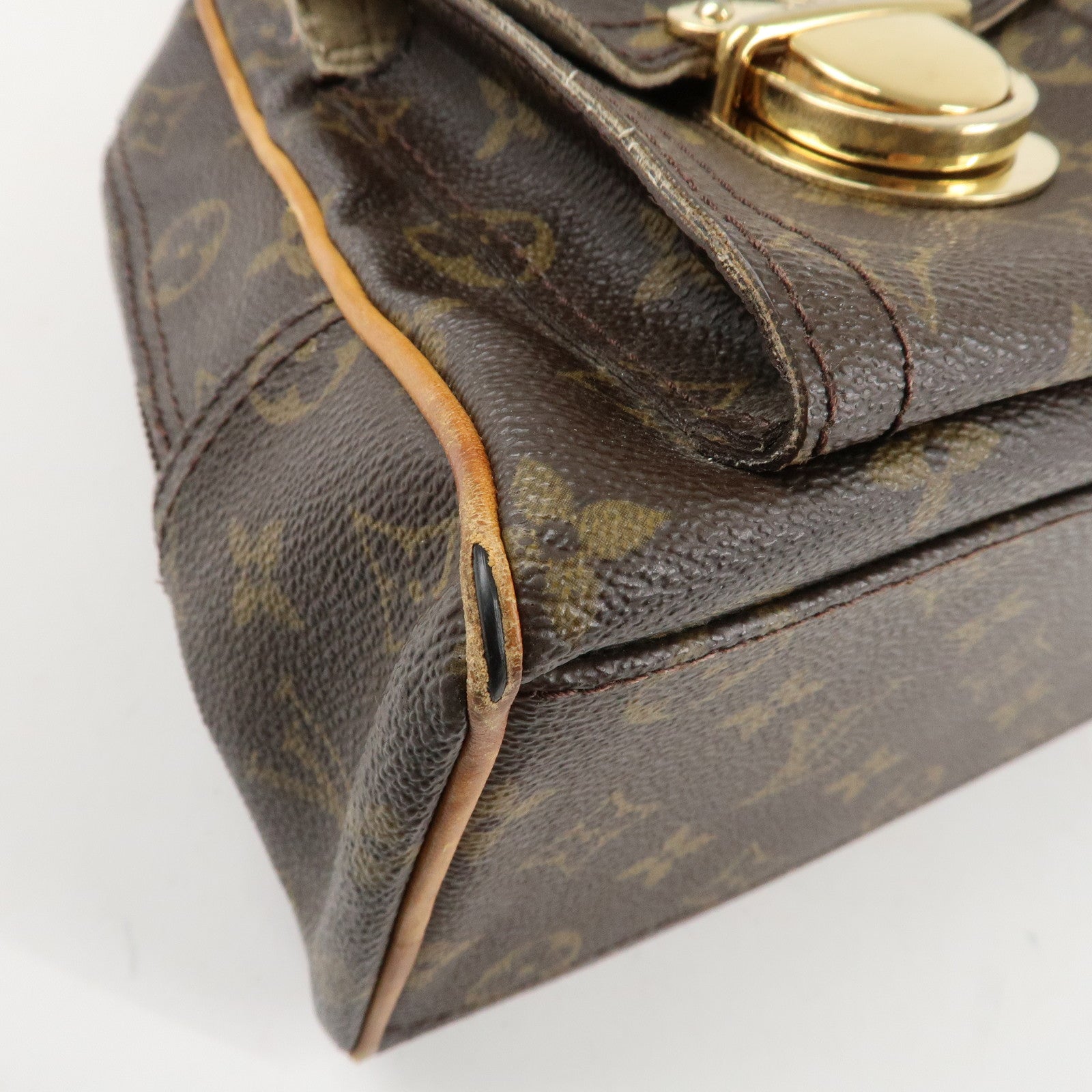 Louis Vuitton Monogram Manhattan PM Hand Bag Brown M40026 Used