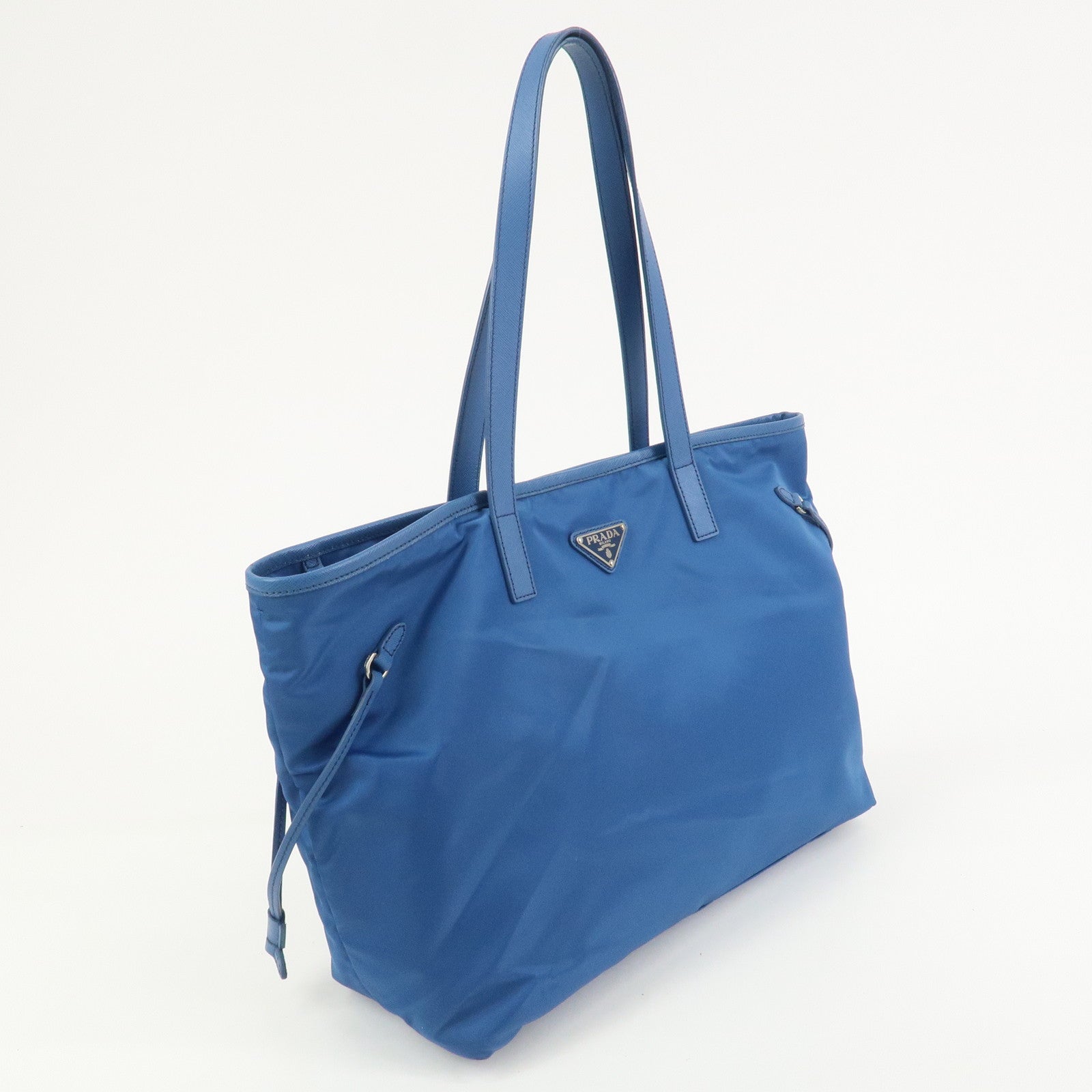 PRADA Triangle Logo Nylon Saffiano Leather 2Way Hand Shoulder Bag