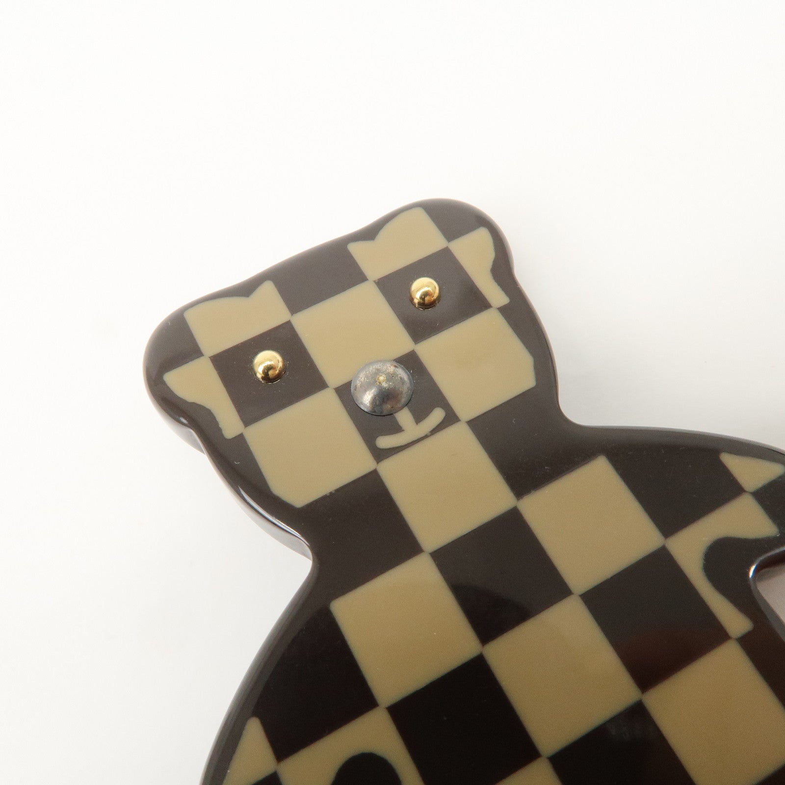 Louis Vuitton Monogram Damier Plastic Broche Nunnours Teddy Bear Brooch M64939 Used