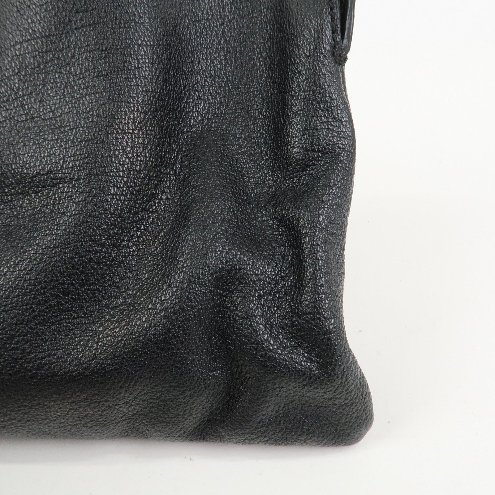 Chloe Leather Rhinestone Clutch Bag Hand Bag Black