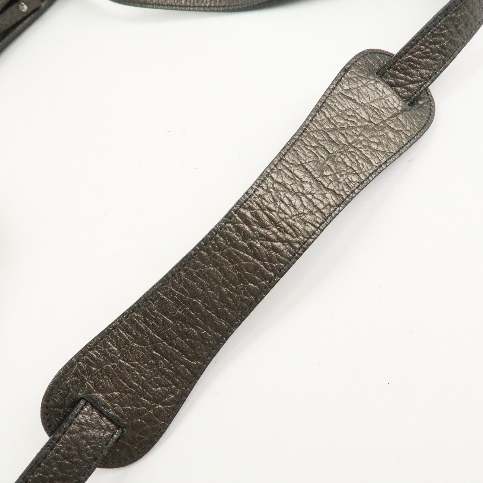 BURBERRY Nylon Leather Shoulder Crossbody Bag Black Metallic Gray