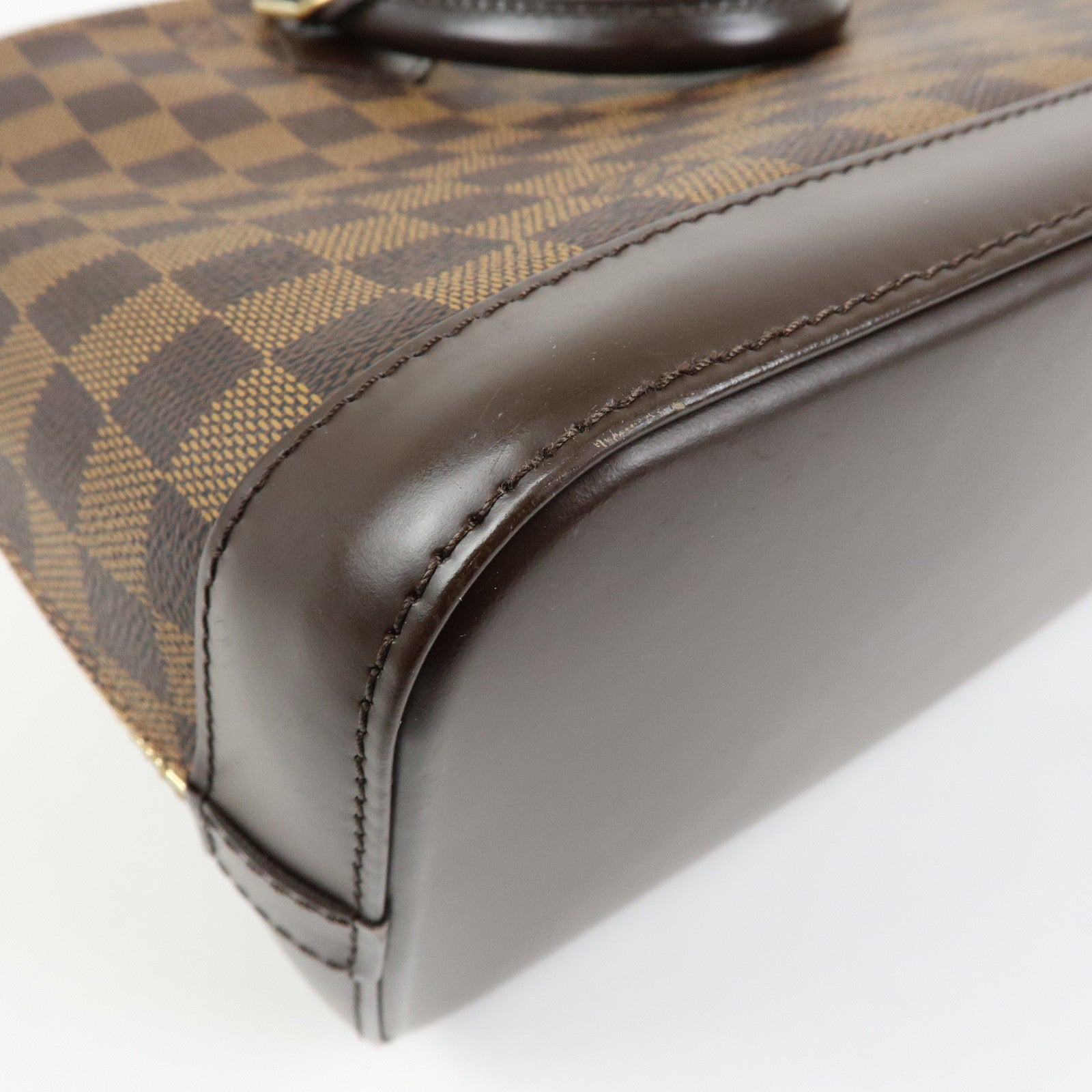 Louis Vuitton Damier Canvas Leather Alma PM Hand Bag Brown N51131