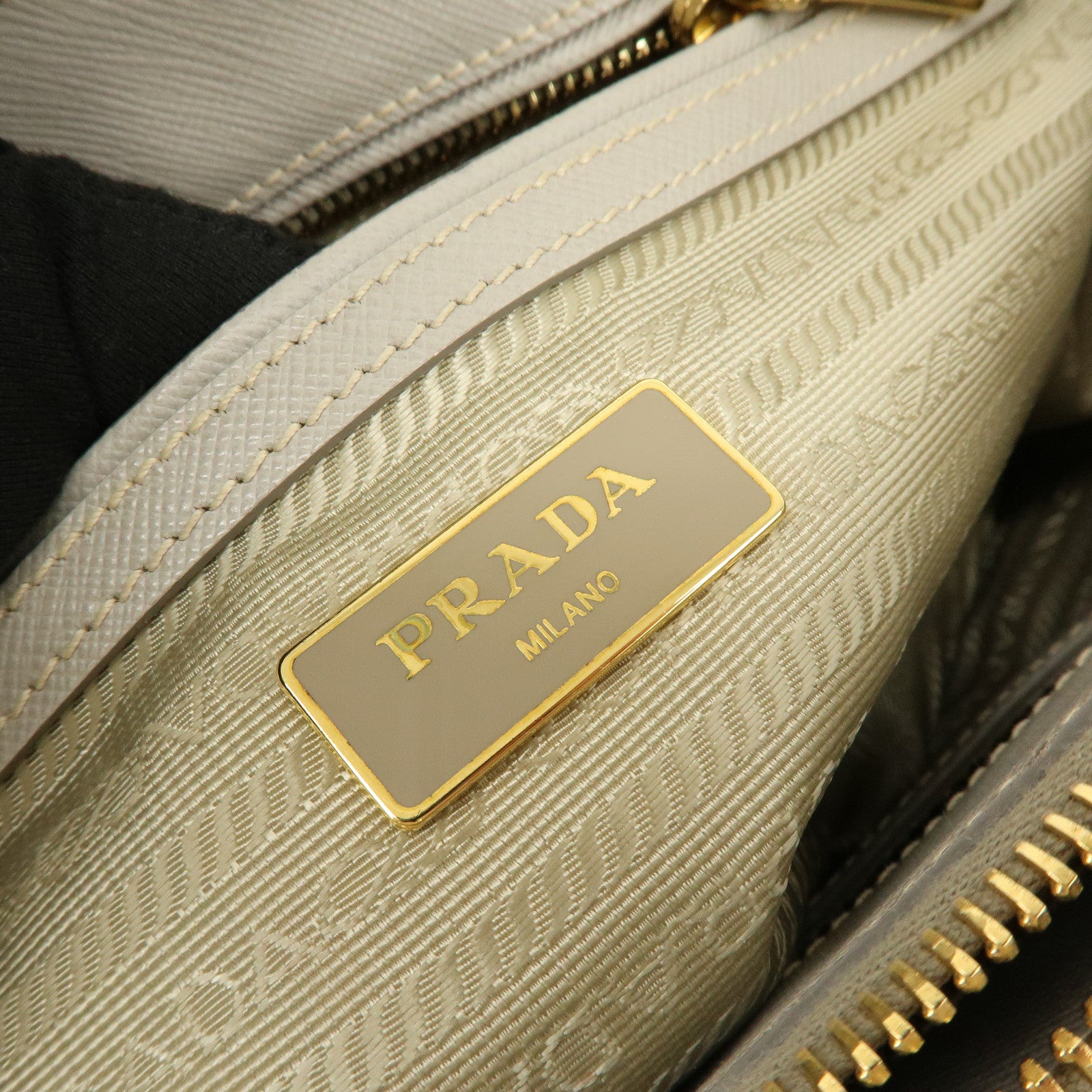 PRADA Triangle Logo Galleria 2Way Bag Shoulder Bag Gray BN2863