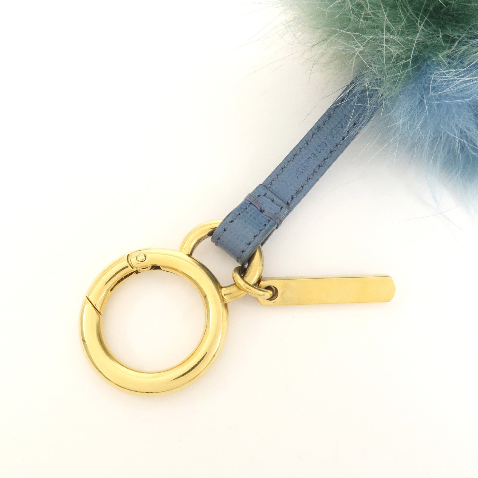 FENDI Pom Pom Fur Key Chain Bag Charm Pink Green Blue 7AR259