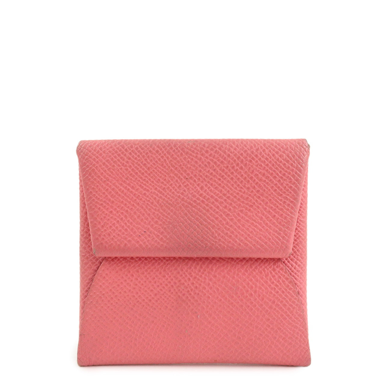 HERMES Bastia Epsom Leather Coin Case A Stamped Rose Azalee Used