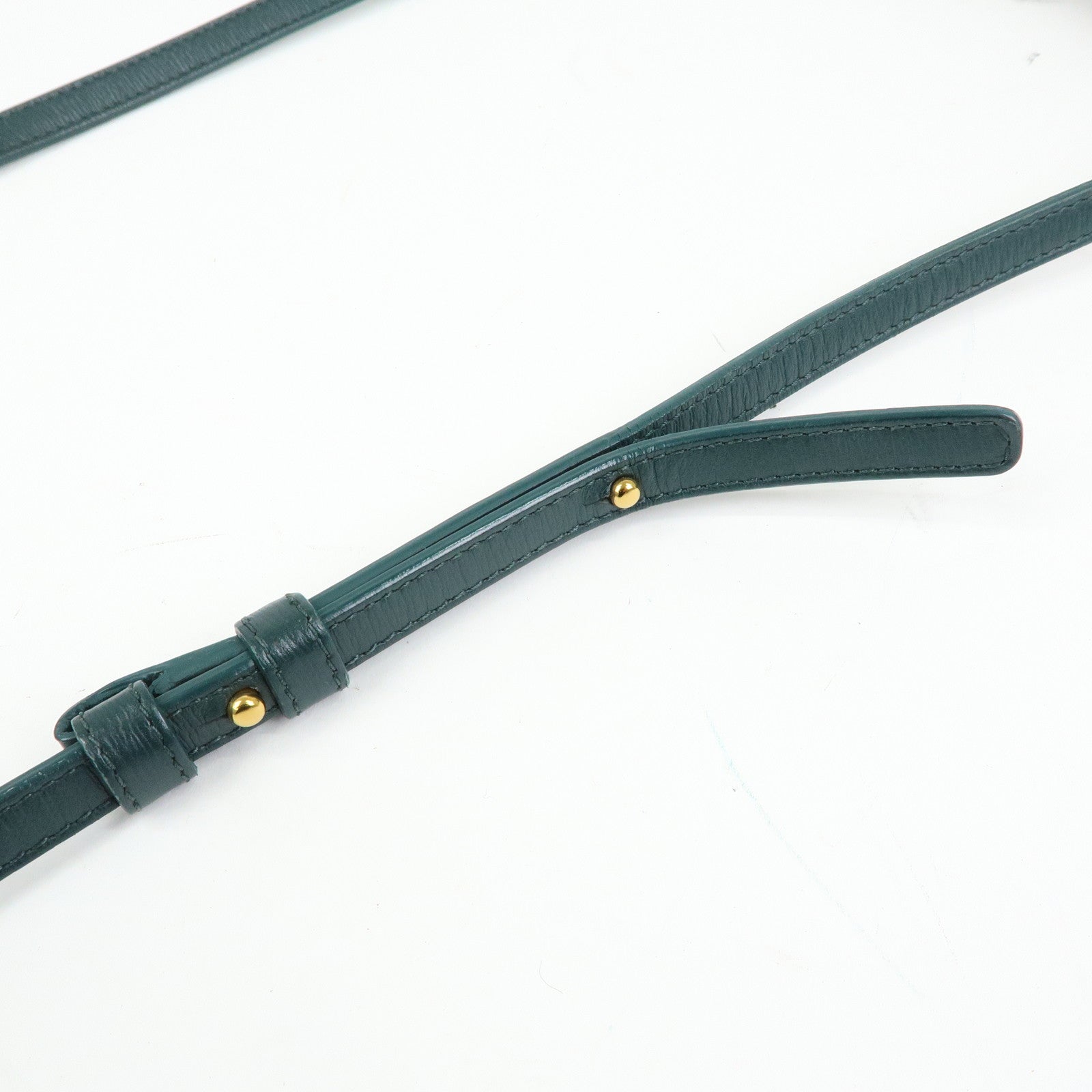 CELINE Trio Leather Shoulder Bag Three Detachable Pouch Dark Green