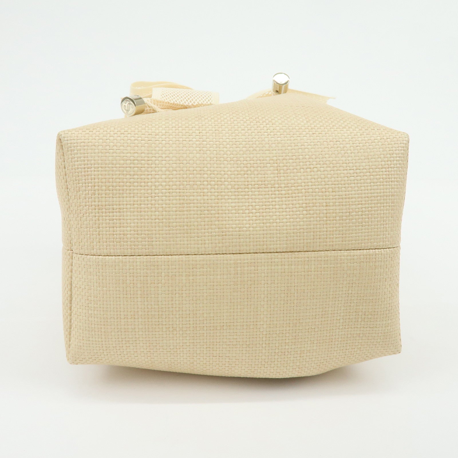 JIMMY CHOO Bon Bon Raffia 2Way Bag Chain Shoulder Bag Natural