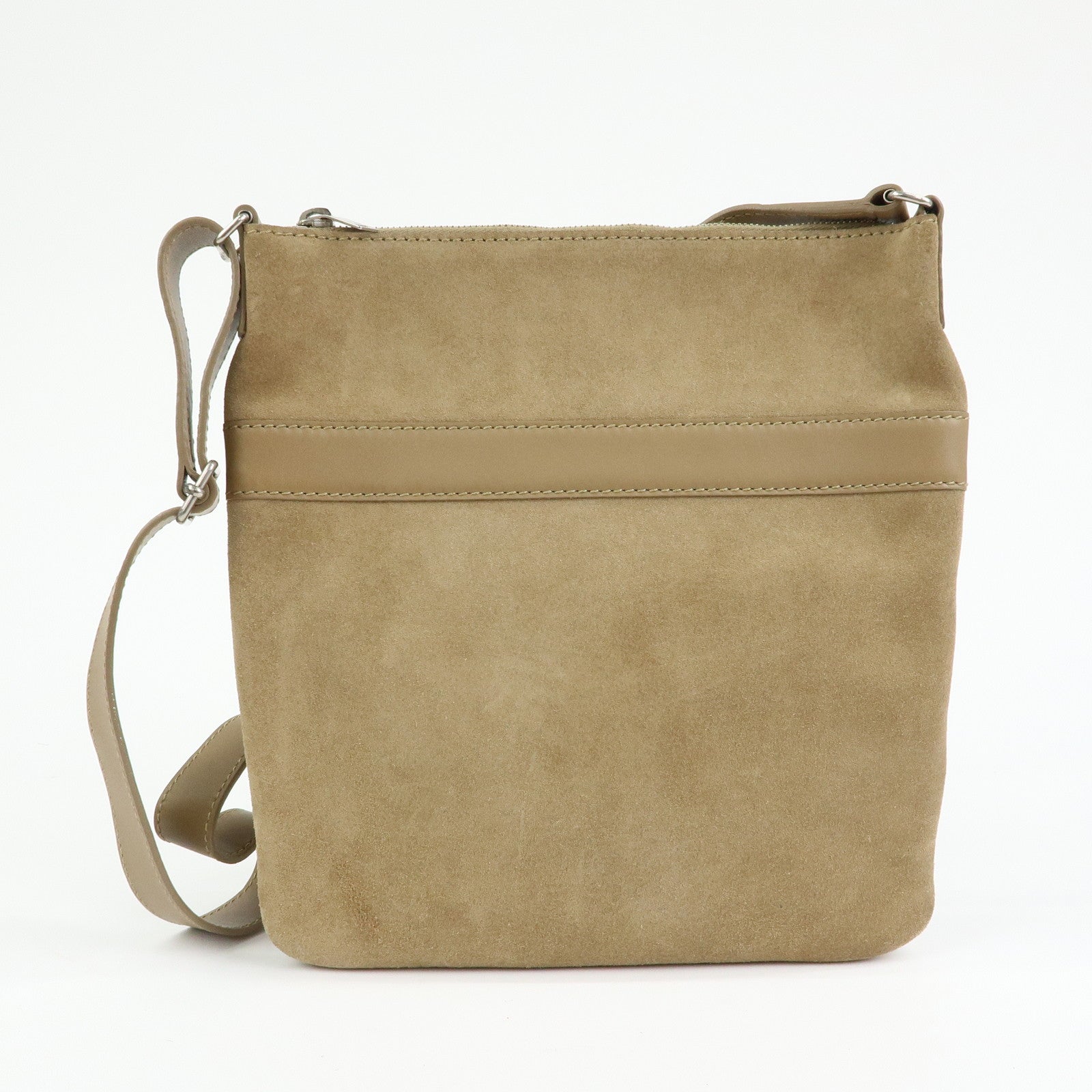 SAINT LAURENT PARIS Suede Leather Shoulder Crossbody Bag Beige