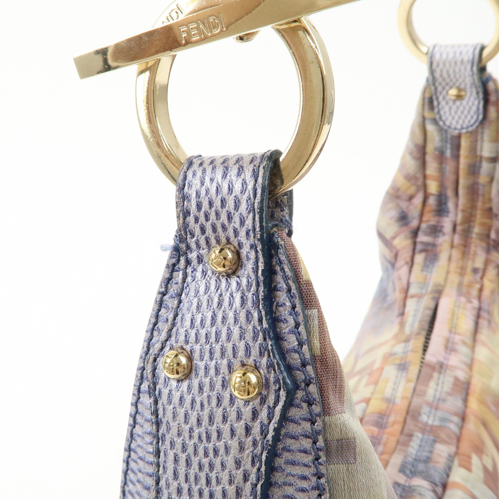 FENDI Zucca Canvas Chain Shoulder Bag Multicolor 8BR581