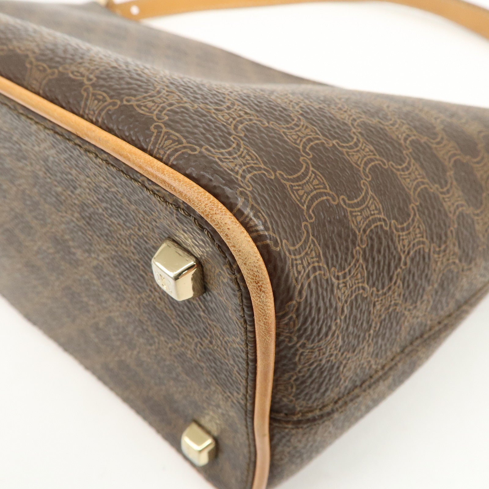 CELINE Macadam PVC Leather Shoulder Bag Brown