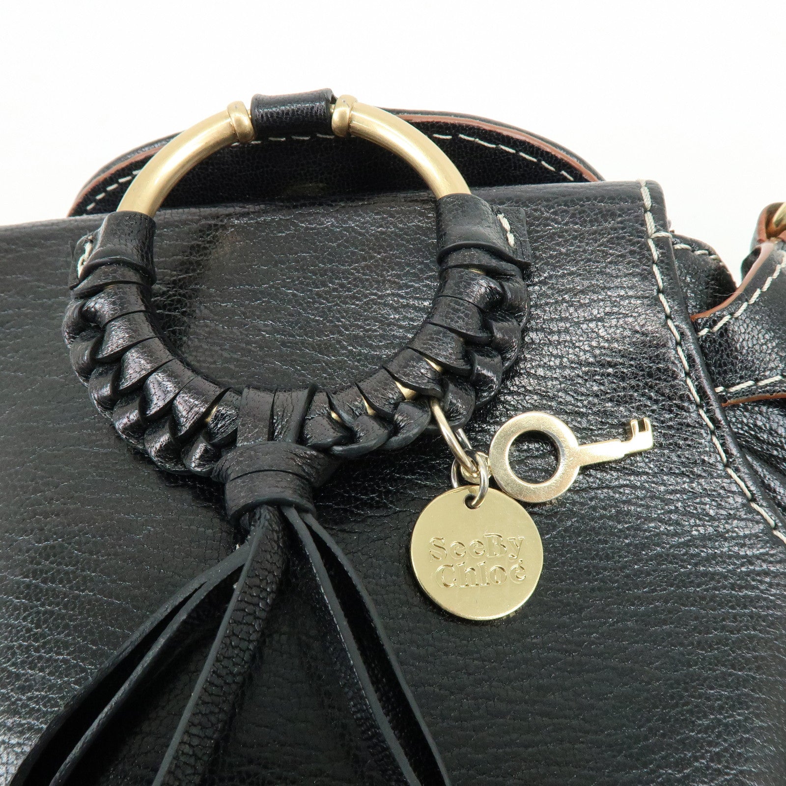 Chloe See by Chloe Leather Shoulder Crossbody Bag Black