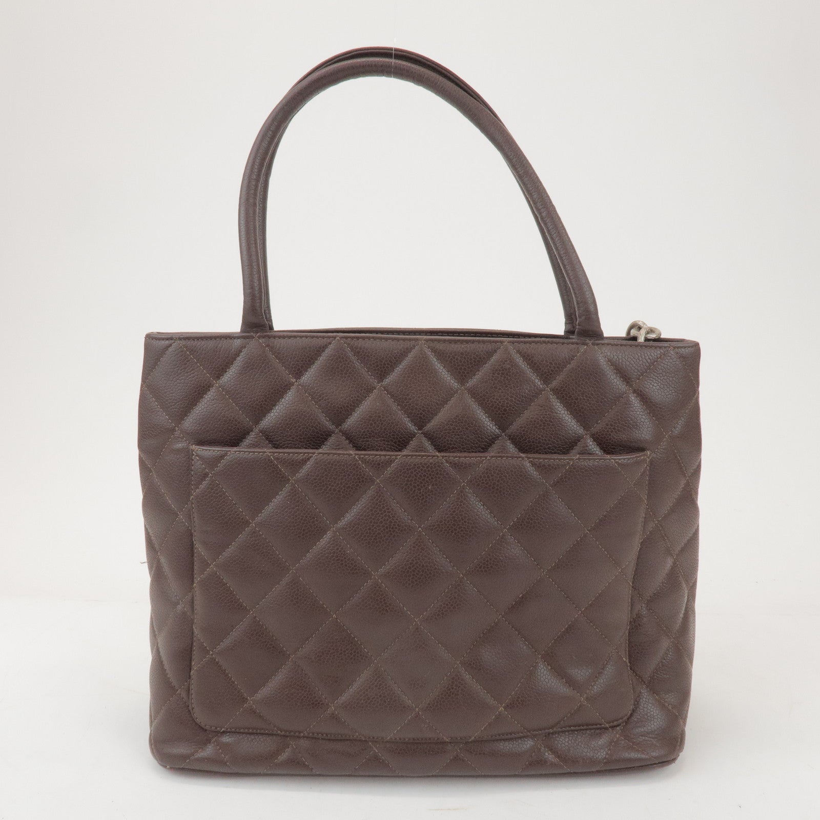 CHANEL Matelasse COCO Mark Caviarskin Medallion Tote Bag A01804