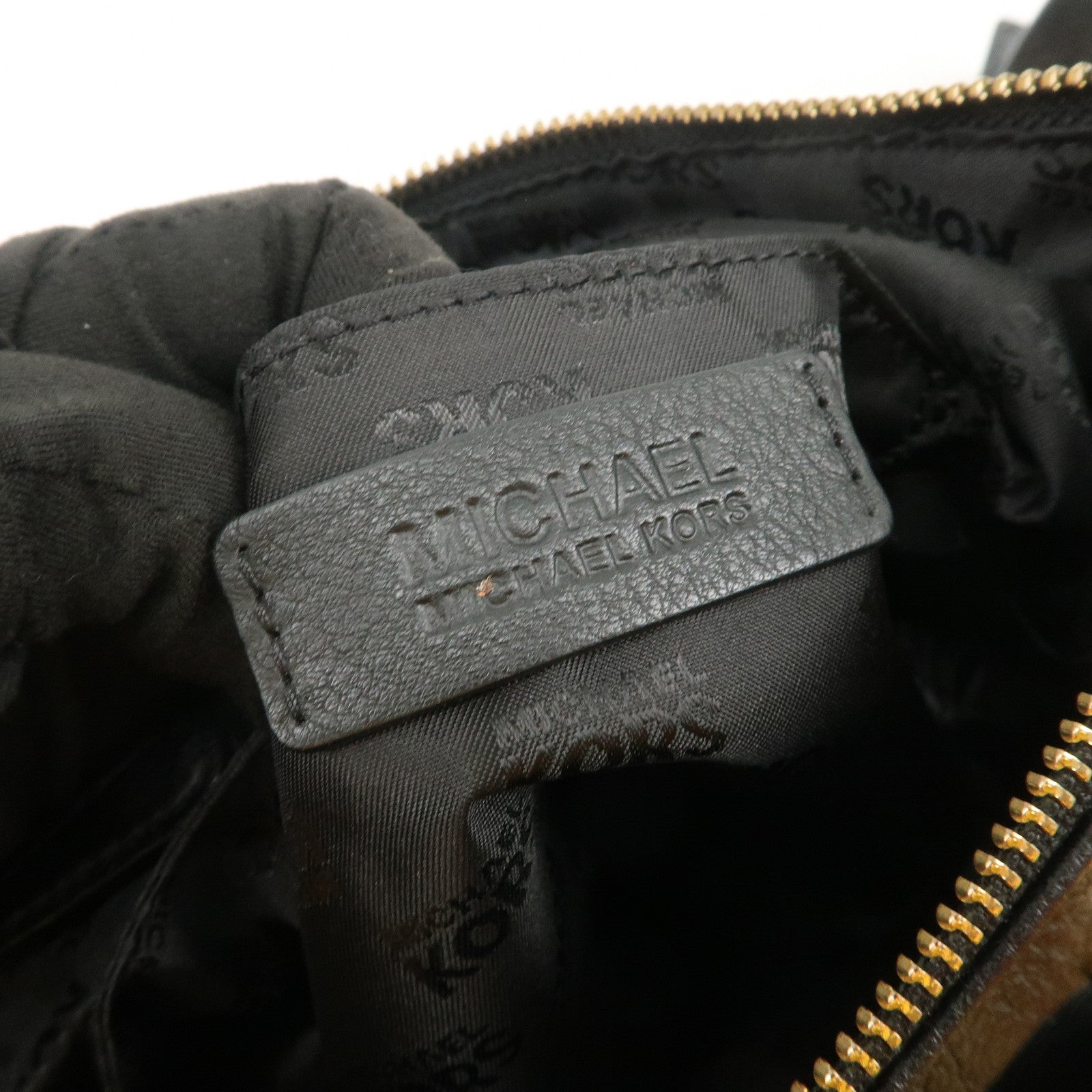 MICHAEL KORS Logo Leather 2Way Bag Hand Bag Shoulder Bag Black