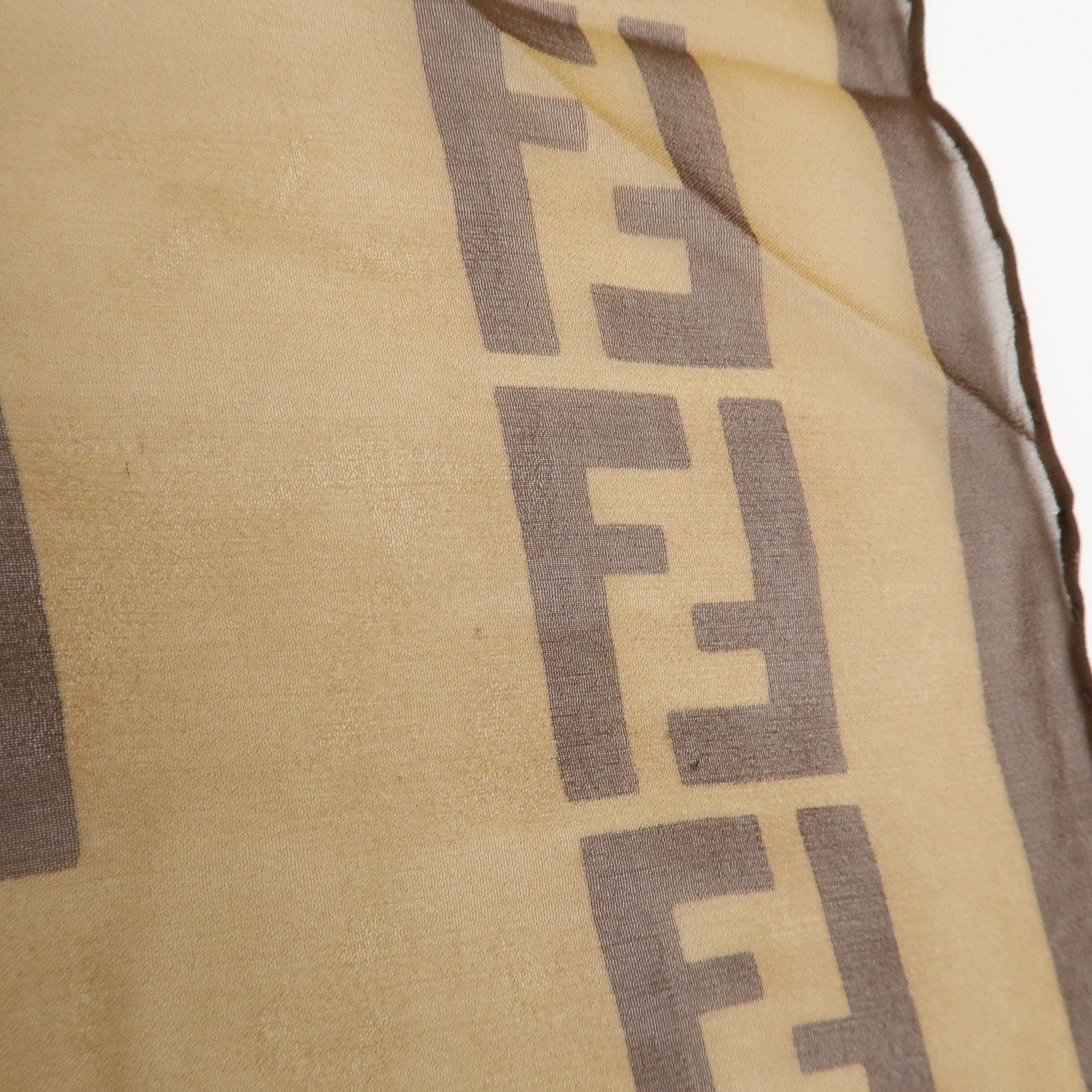 FENDI Zucca Logo Silk 100% Scarf Brown