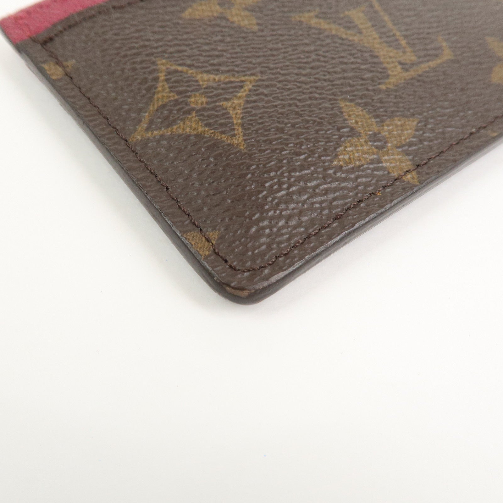 Louis Vuitton Monogram Porte Cartes Simple Card Case Fuchsia M60703
