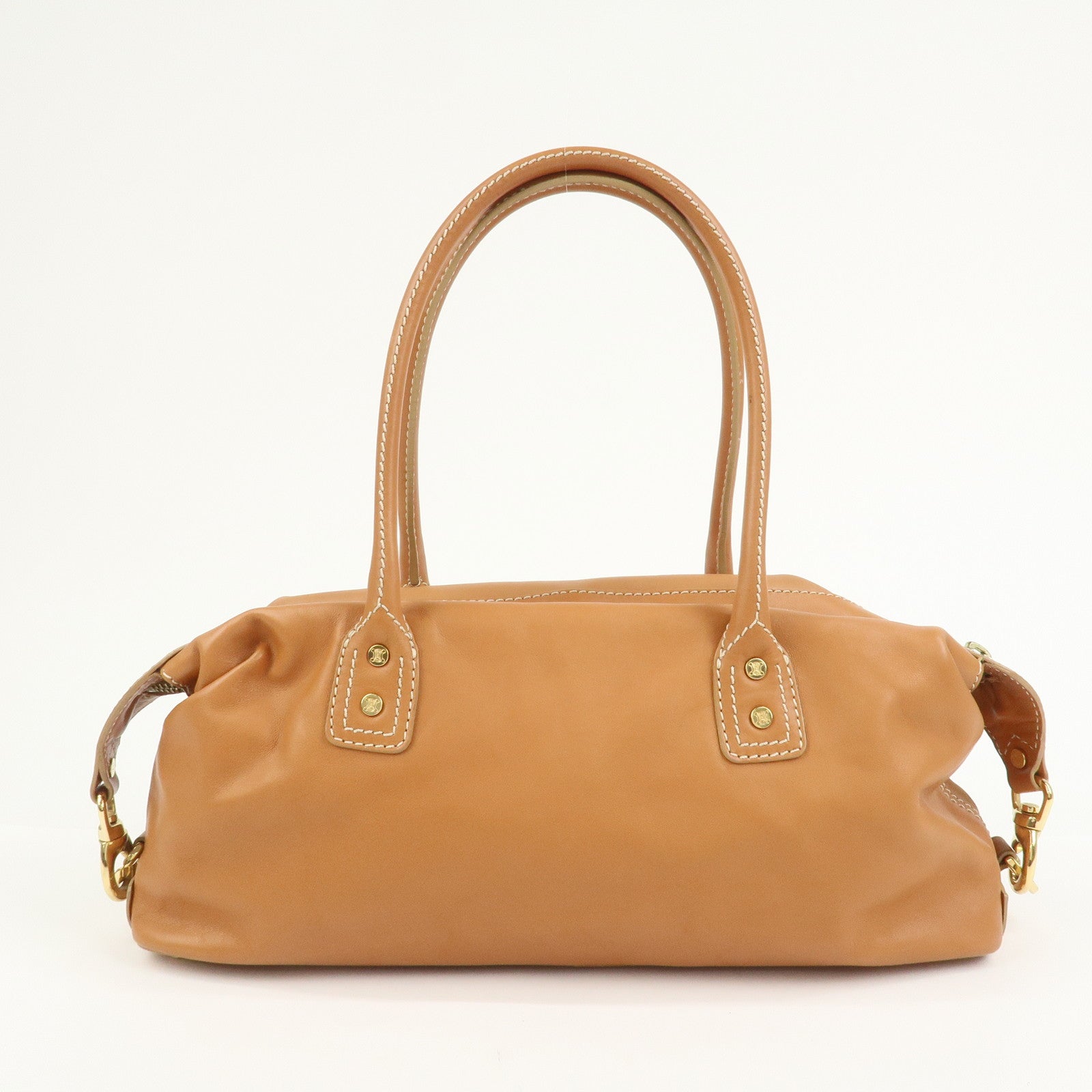 CELINE Macadam Leather Shoulder Bag Hand Bag Brown