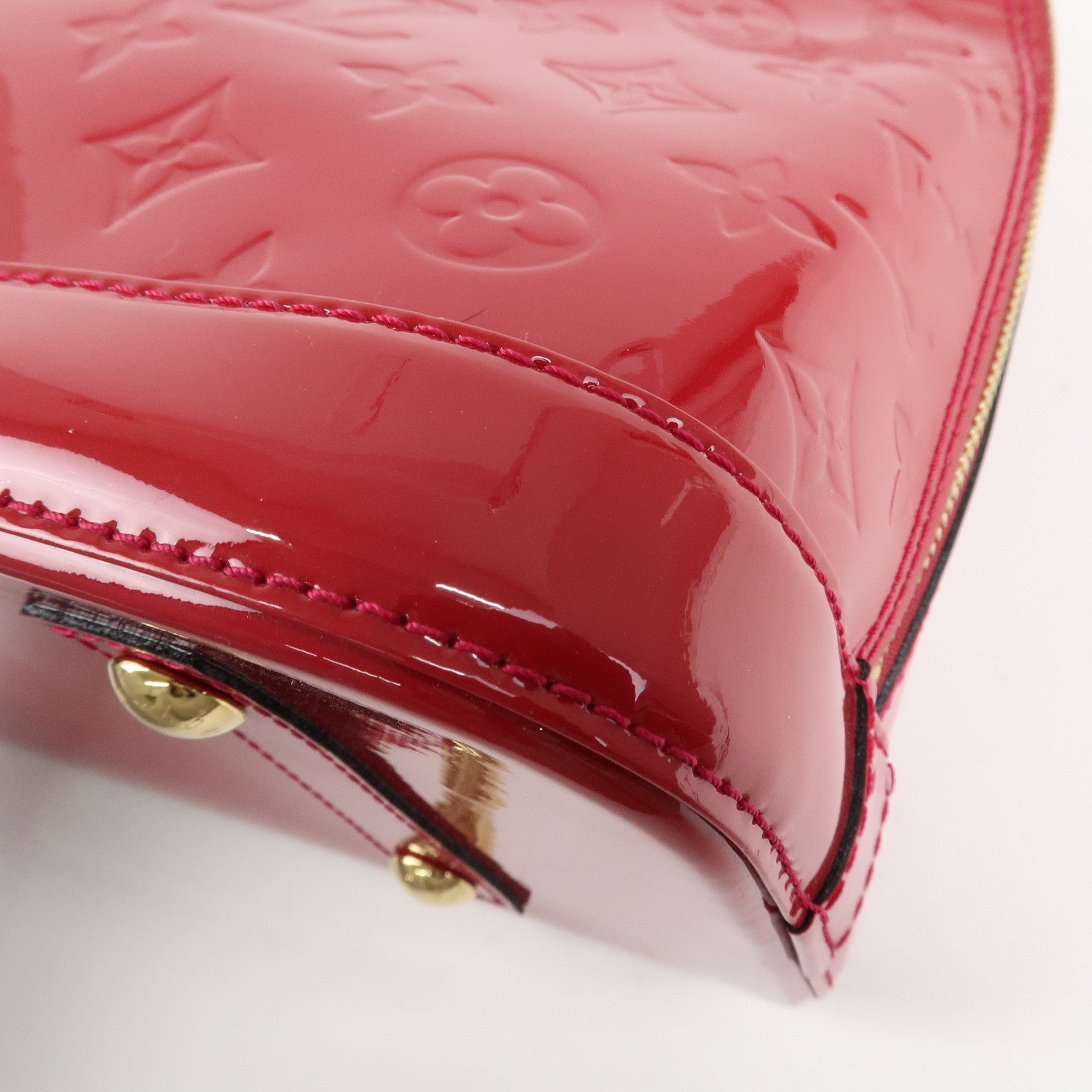Louis Vuitton Monogram Vernis Alma PM Hand Bag Red M91693 Used