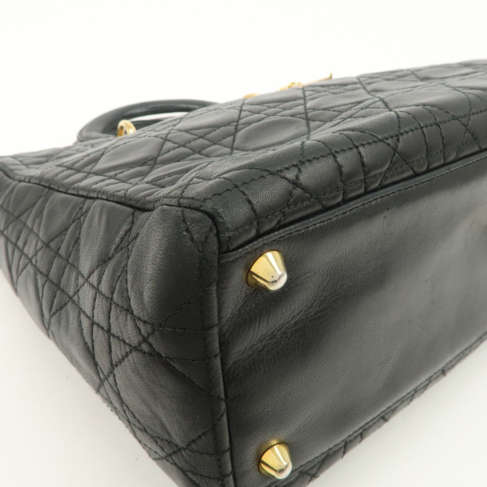 Christian Dior Canage Lady Dior Leather Large Hand Bag Tote Bag