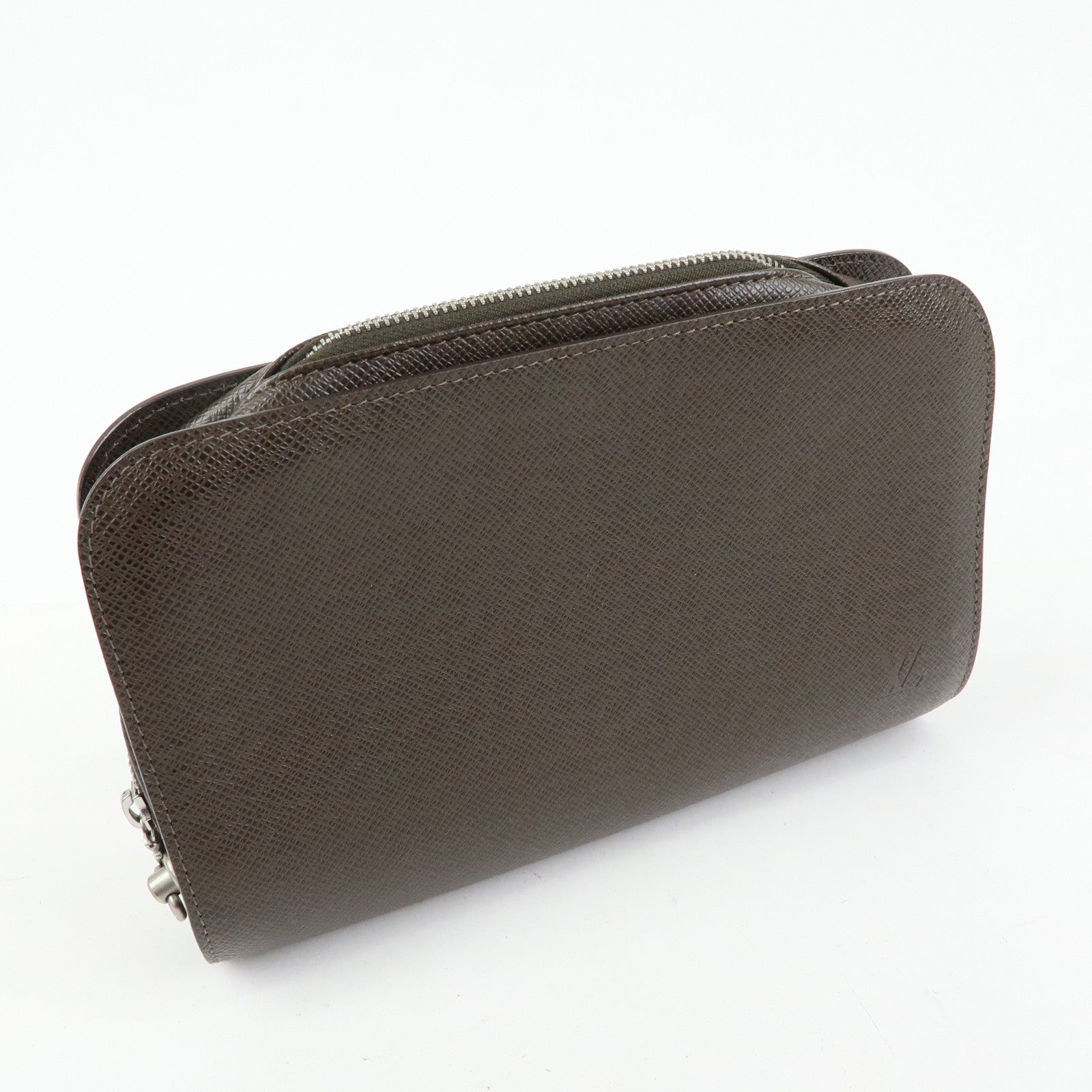 Louis Vuitton Taiga Baikal Clutch Bag Pouch Brown Grizzly M30188