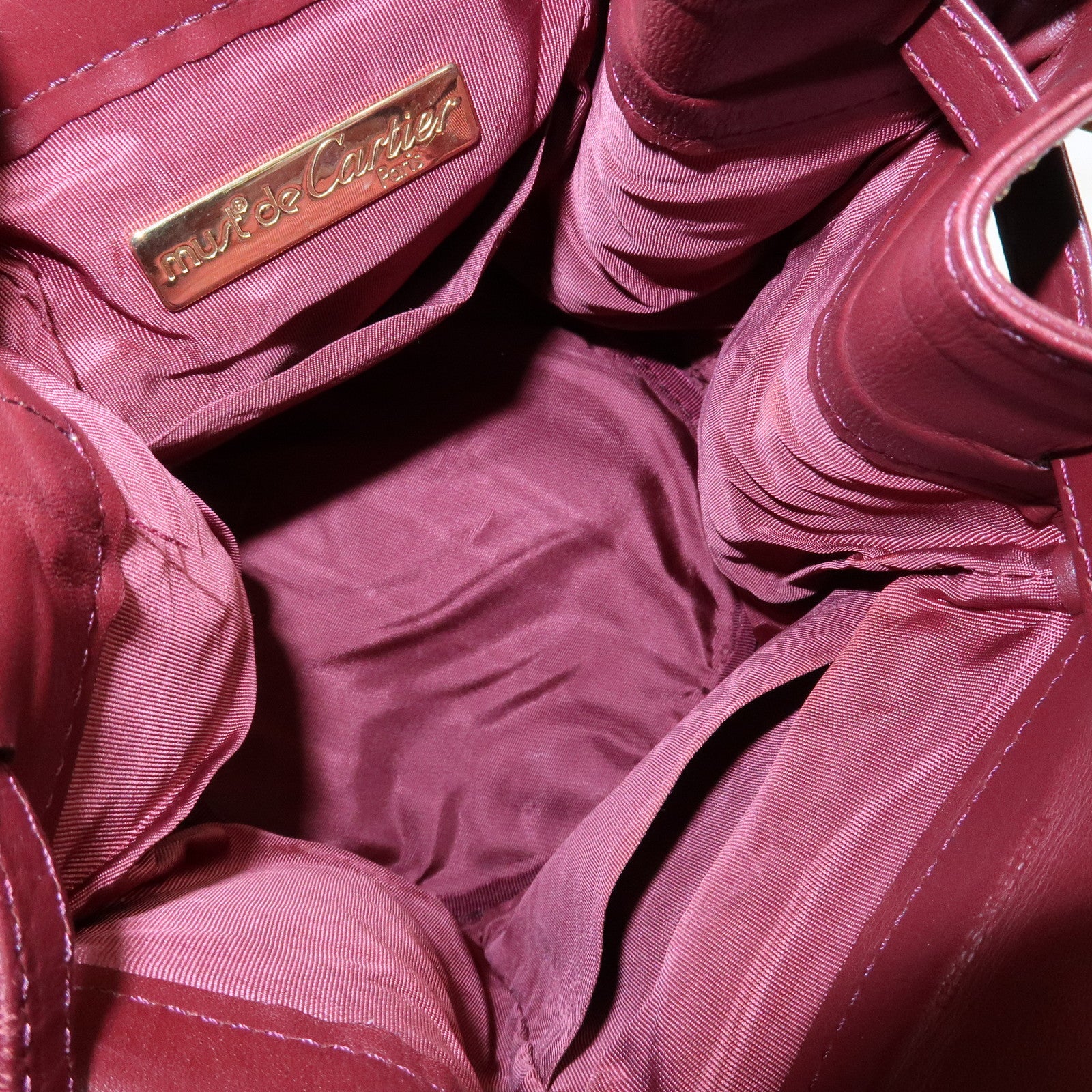 Cartier Must Line Calf Leather Shoulder Bag Bordeaux