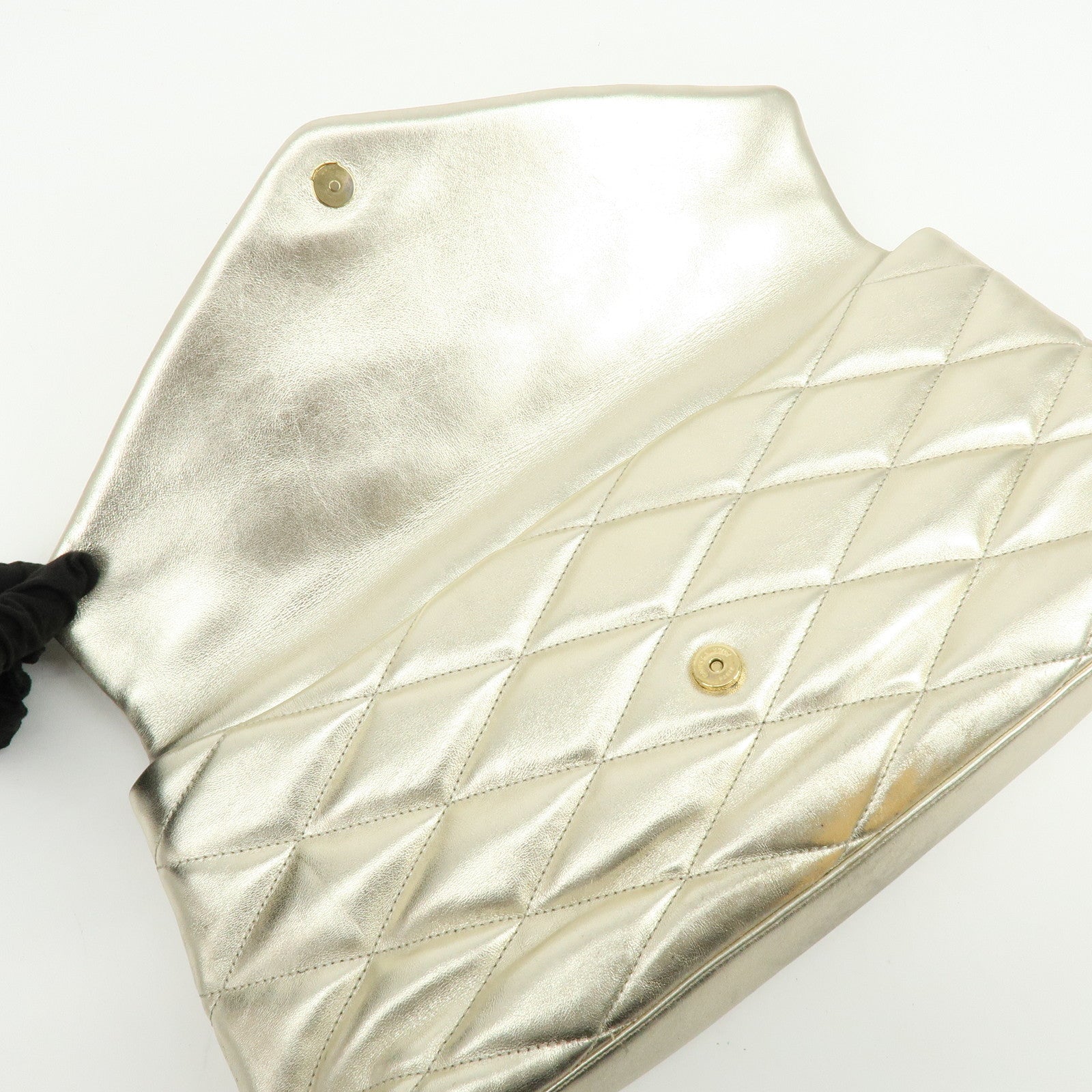 SAINT LAURENT PARIS Sade Leather Clutch Bag Gold 1655004