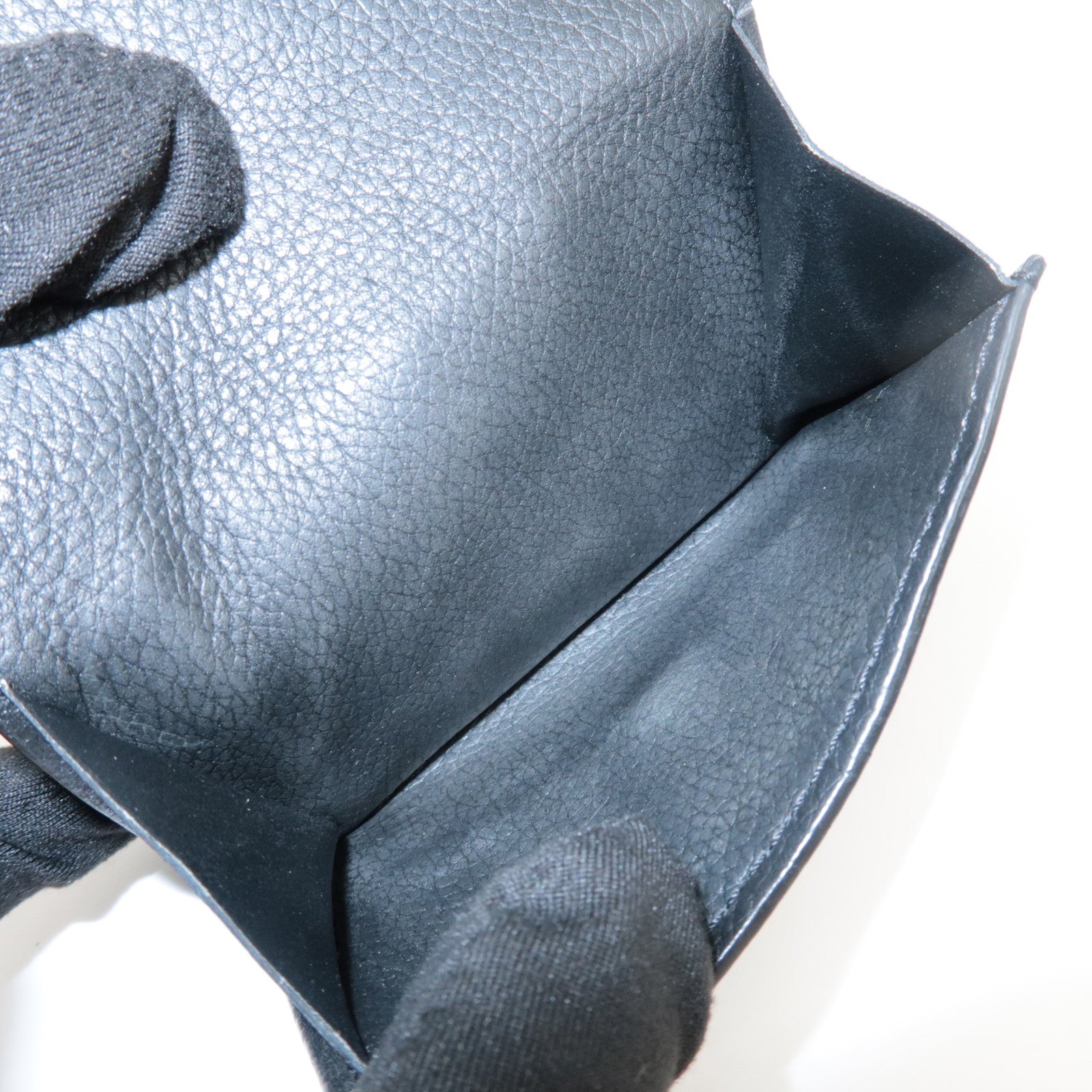 Louis Vuitton Leather Portefeuille Lock Mini Compact Wallet M63921 Used