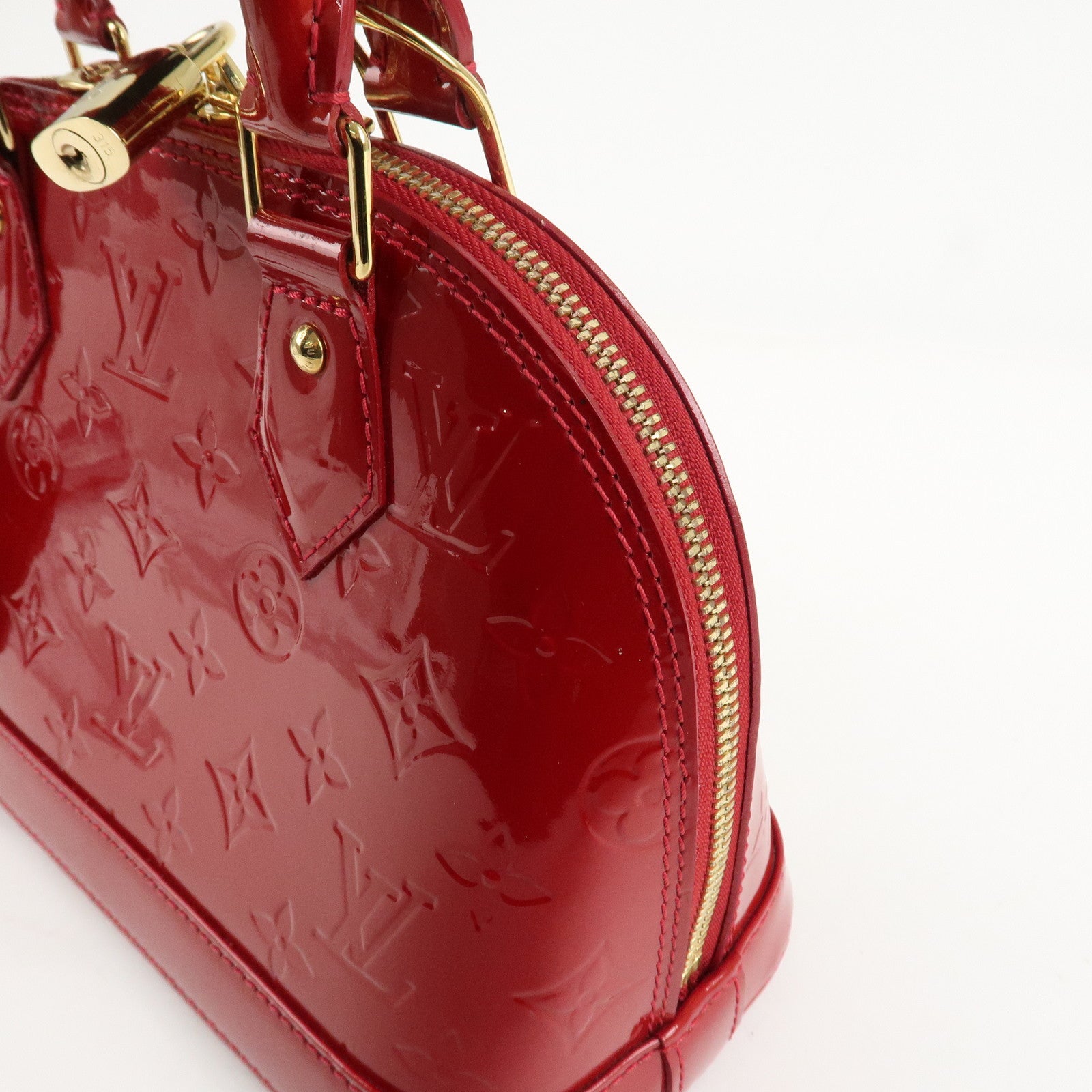 Louis Vuitton Monogram Vernis Alma BB 2Way Bag Red POMME D'AMOUR M91606 Used
