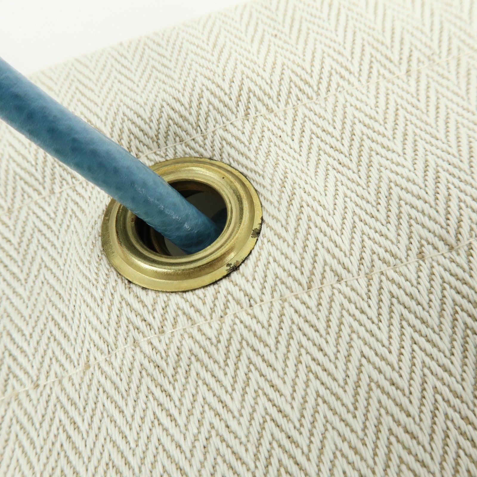 HERMES Aline PM Canvas Leather Shoulder Bag Hand Bag Natural Blue