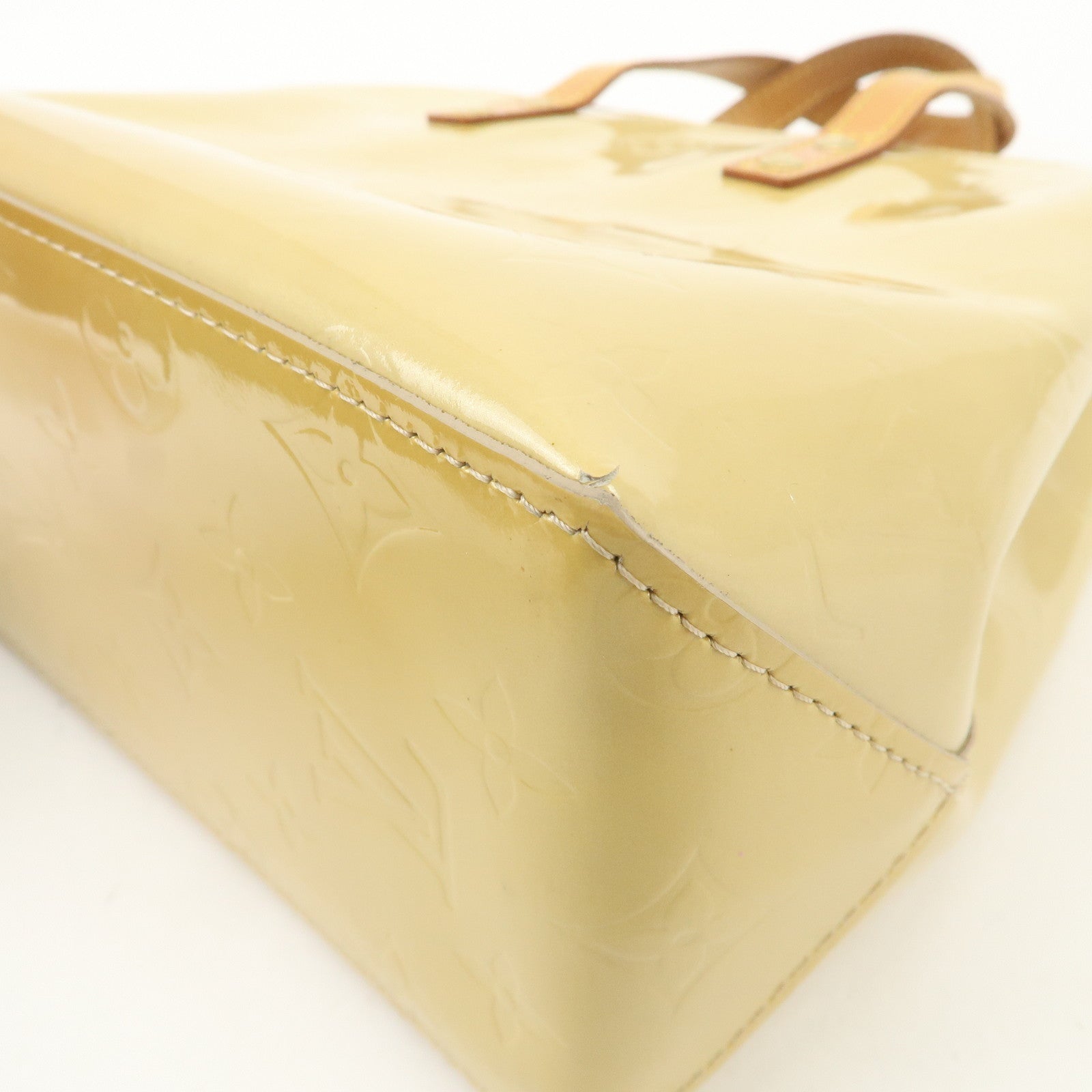 Louis Vuitton Monogram Vernis Lead PM Hand Bag Beige M91144