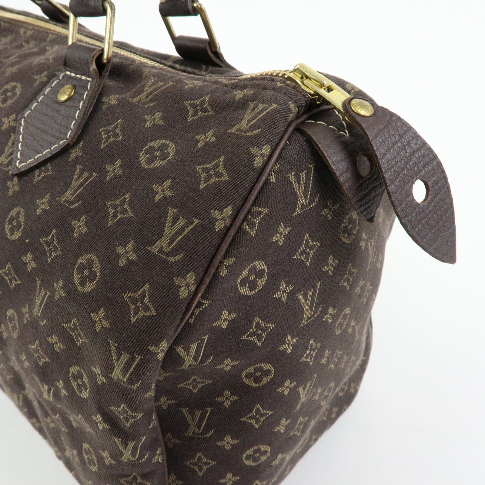 Louis Vuitton Monogram Mini Lin Speedy 30 Boston Bag Ebene M95224