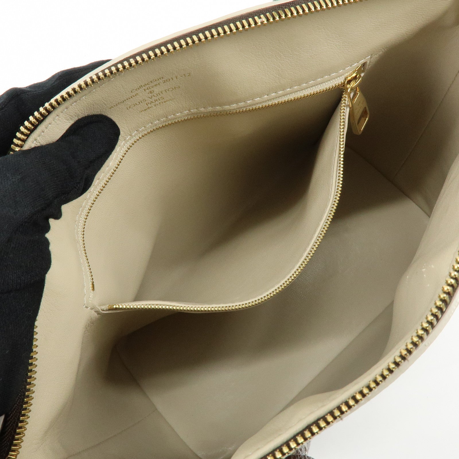 Louis Vuitton Shiny Monogram Canvas Lockit Hand Bag Brown M40597