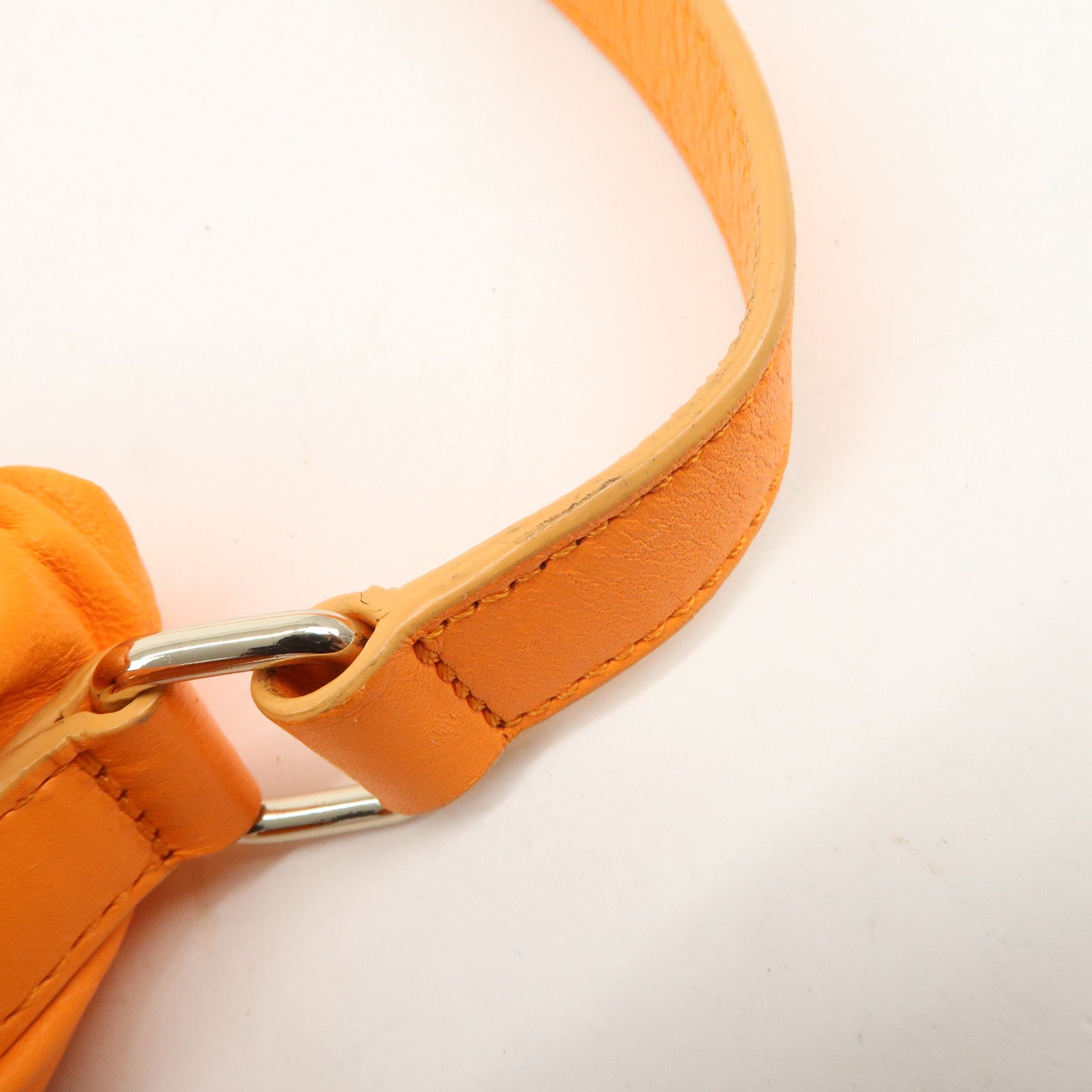 CELINE Macadam Leather 2Way Bag Hand Bag Shoulder Bag Orange