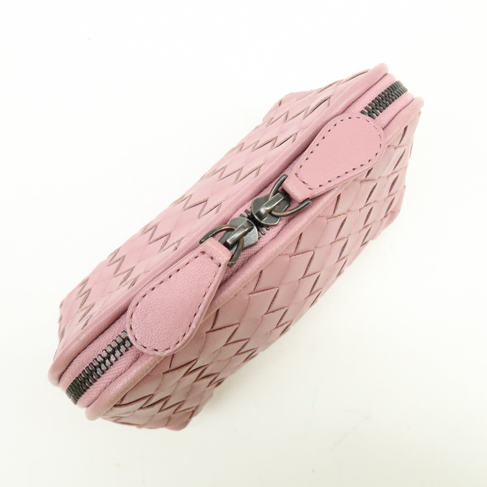 BOTTEGA VENETA Intrecciato Leather Pouch Cosmetic Pouch Pink