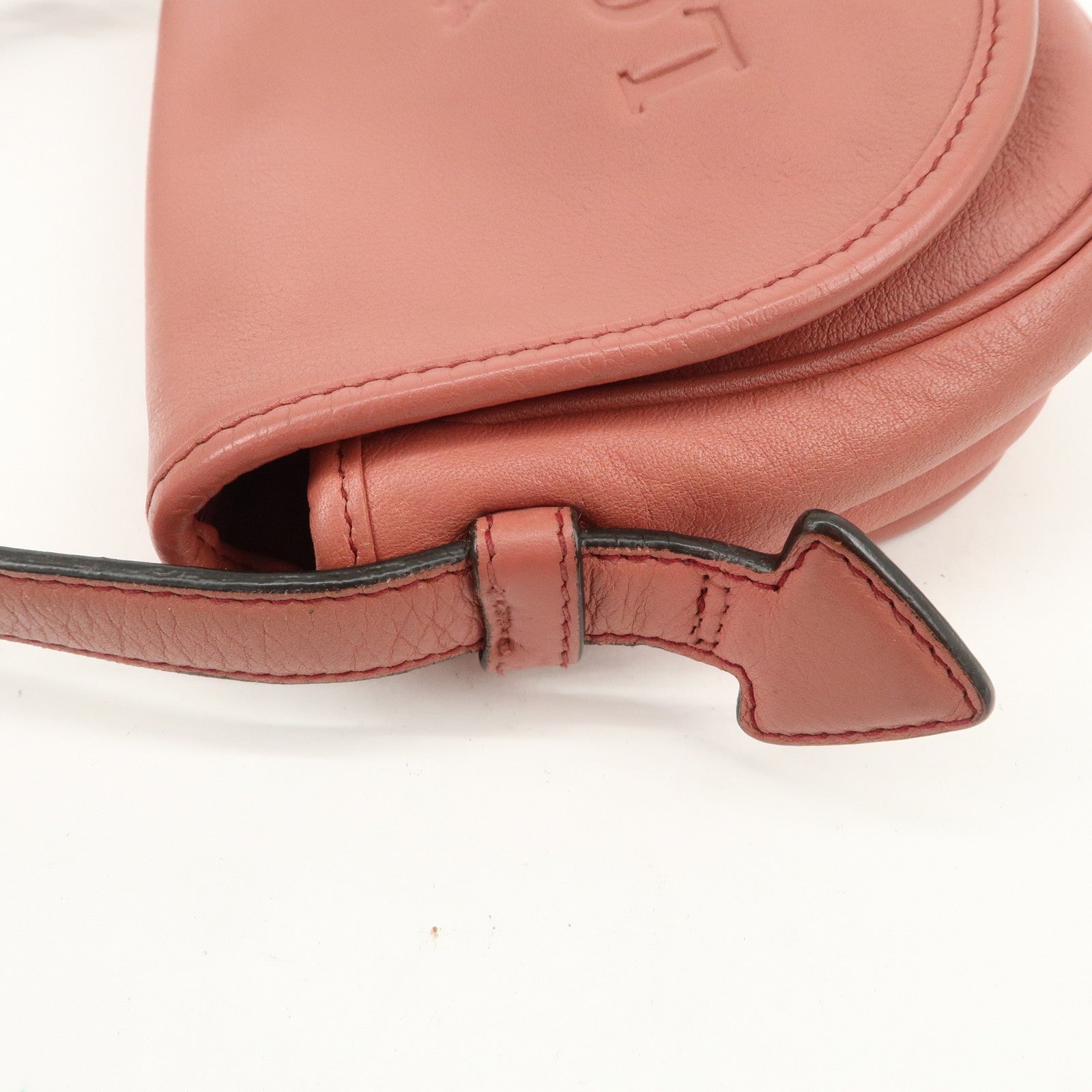LOEWE Heritage Leather Shoulder Bag Crossbody Bag Pink