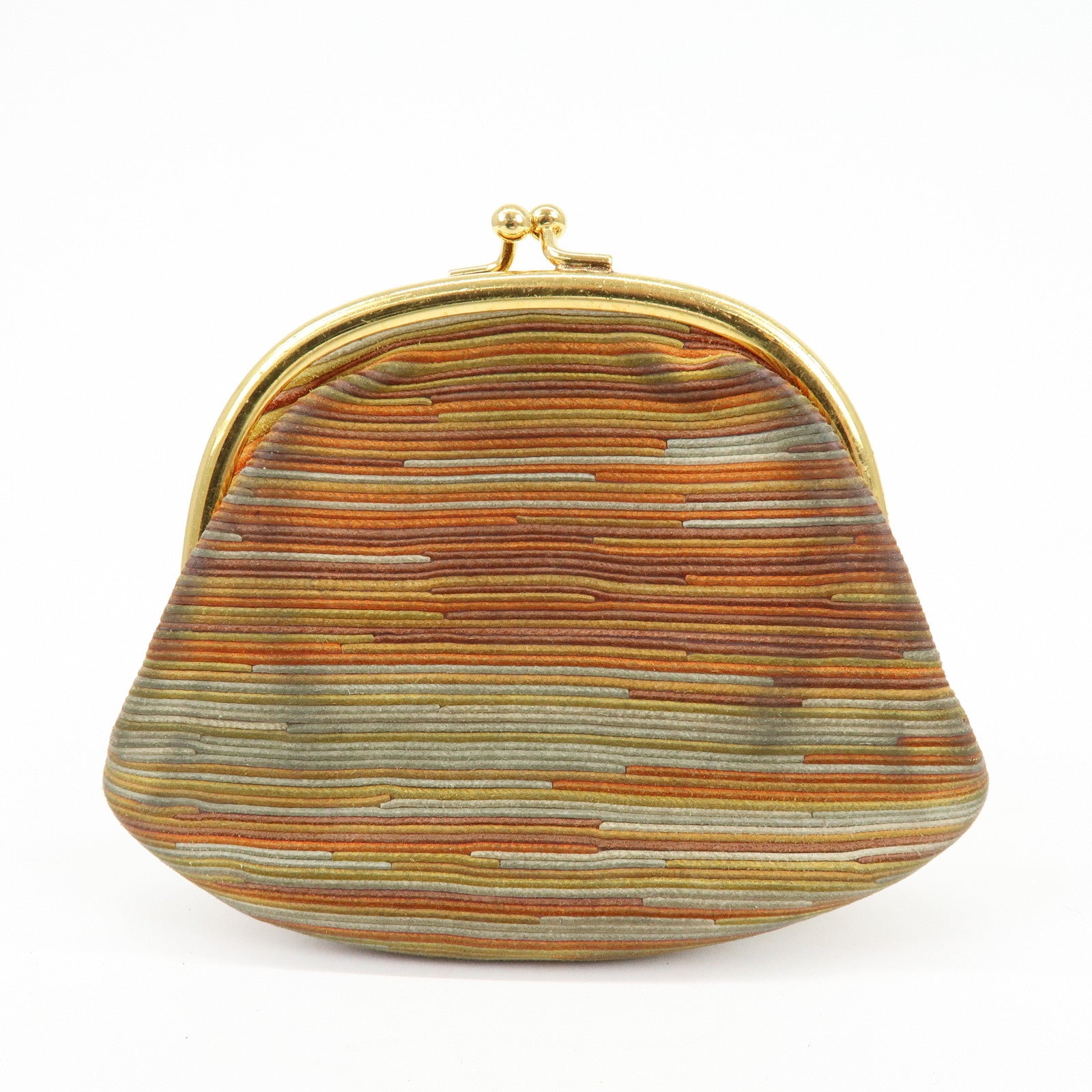 HERMES Emile Vibrato Coin Case Coin Purse □F Stamped Orange