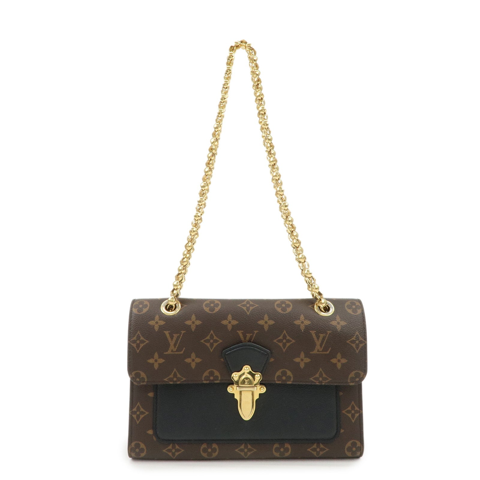 Louis Vuitton Monogram Victoire Chain Shoulder Bag Brown M41730 Used