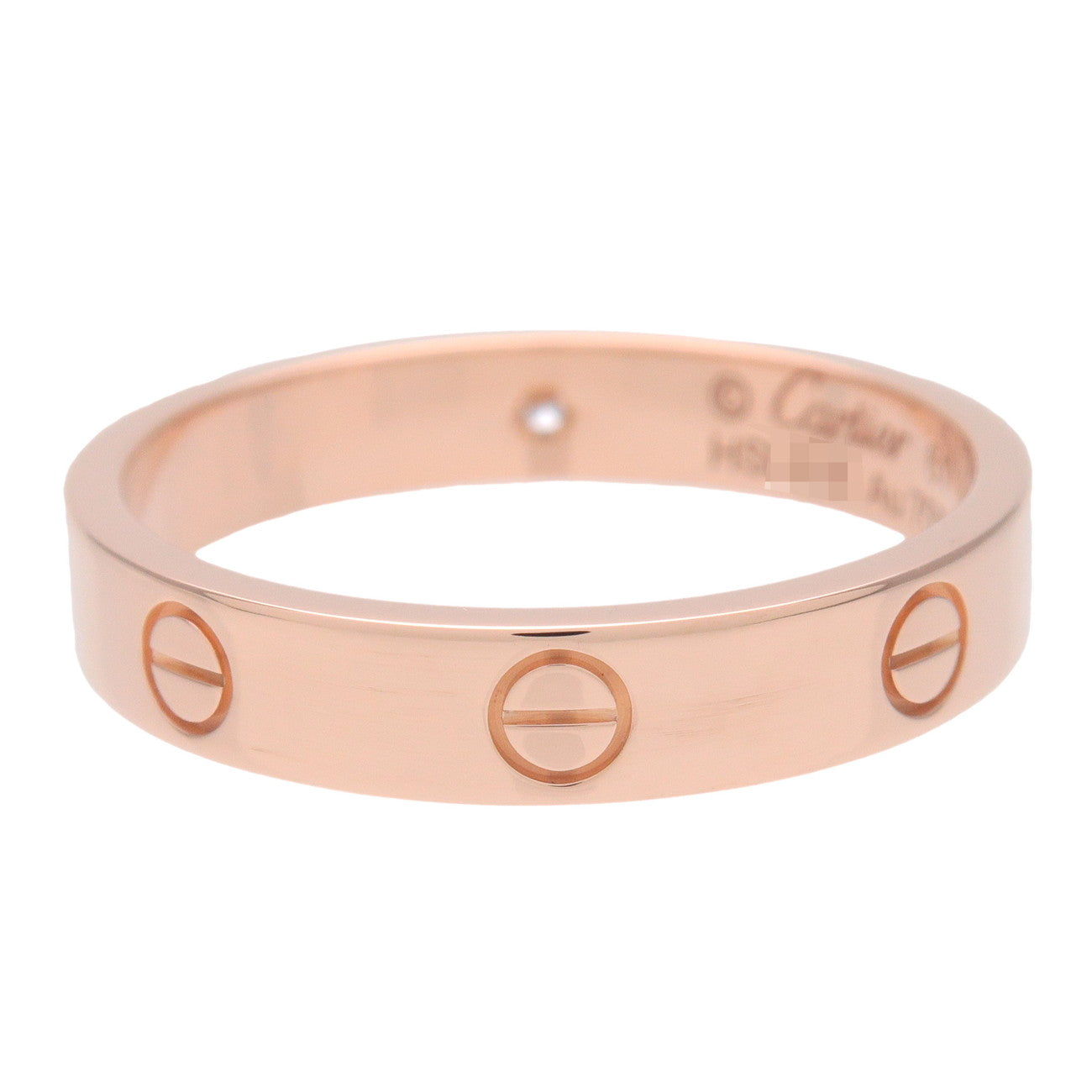 Cartier Mini Love 1P Diamond Ring K18 750PG Rose Gold #61 US9.5