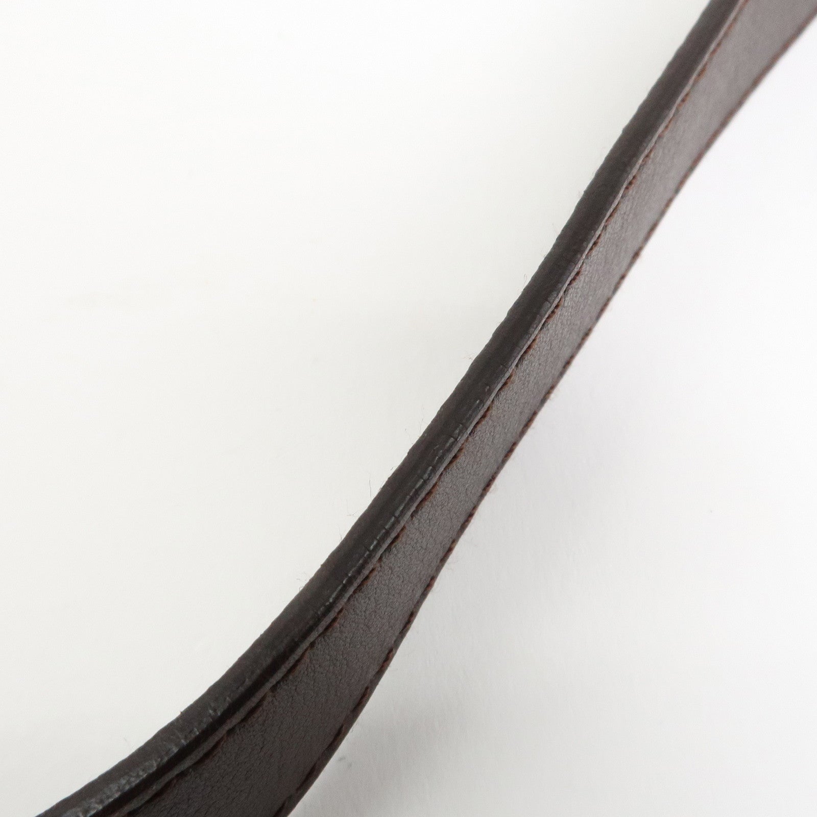 BVLGARI Logo Mania Leather Canvas Shoulder Bag Khaki Dark Brown Used