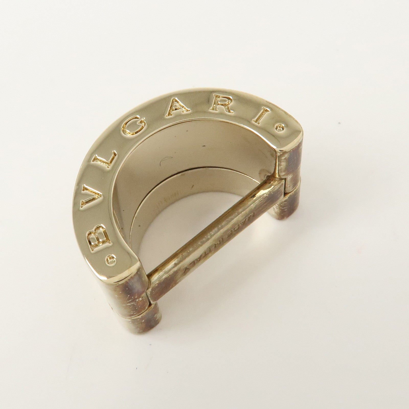 BVLGARI B-zero 1 Logo Metal Scarf Ring Gold