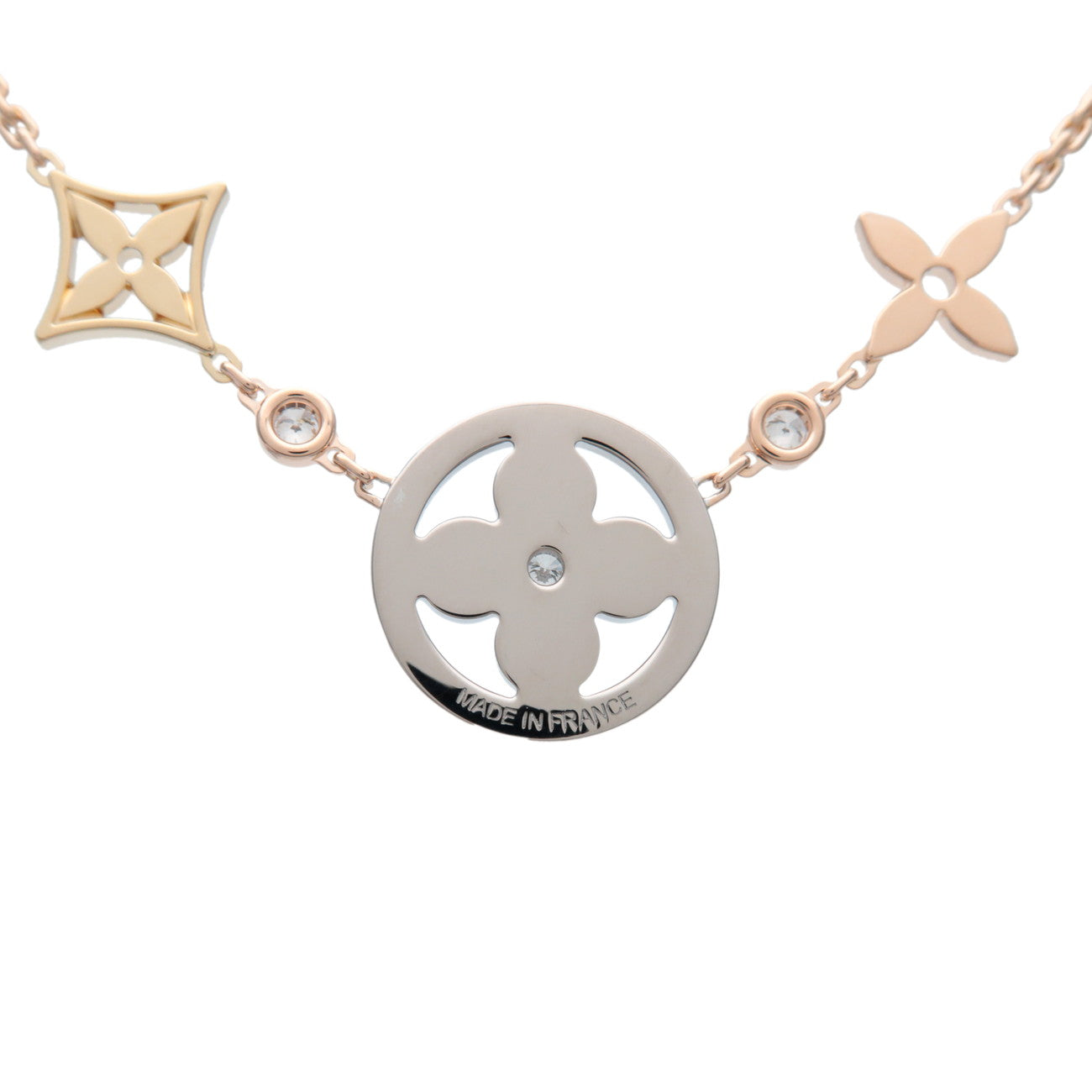 Louis Vuitton Collier Idylle Blossom GM 3P Diamond Necklace Q93541